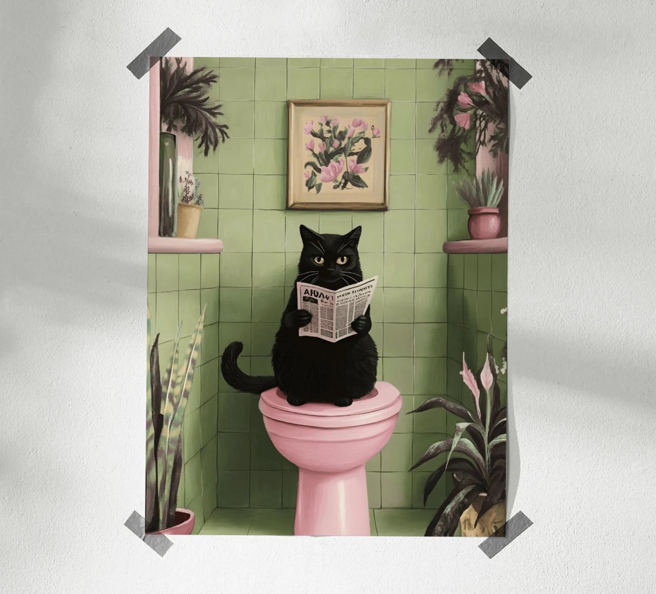 Katze auf der Toilette Poster von catsforyou