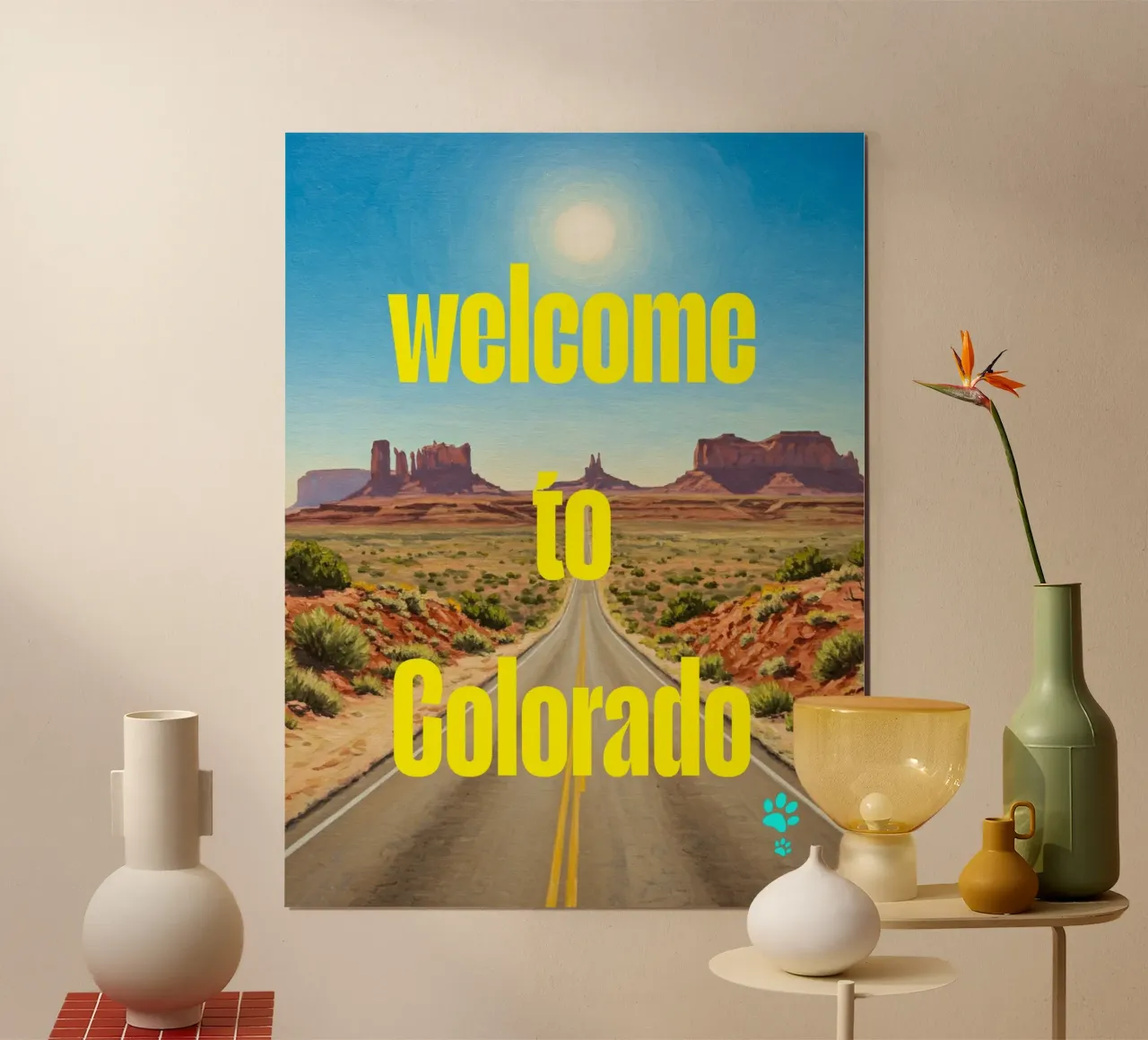 Welcome To Colorado poster con telaio in alluminio da catsforyou