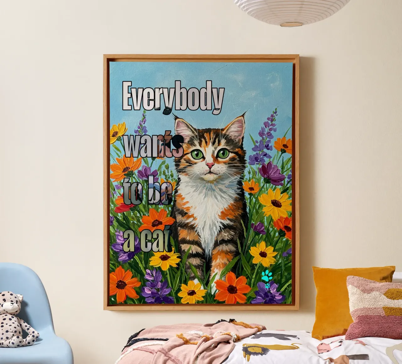 Tutti vogliono essere un gatto tela con Cornice a cassetta da catsforyou