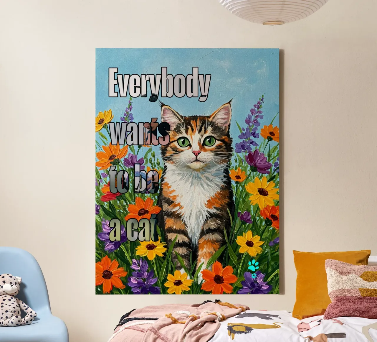 Tutti vogliono essere un gatto tela con Cornice a cassetta da catsforyou