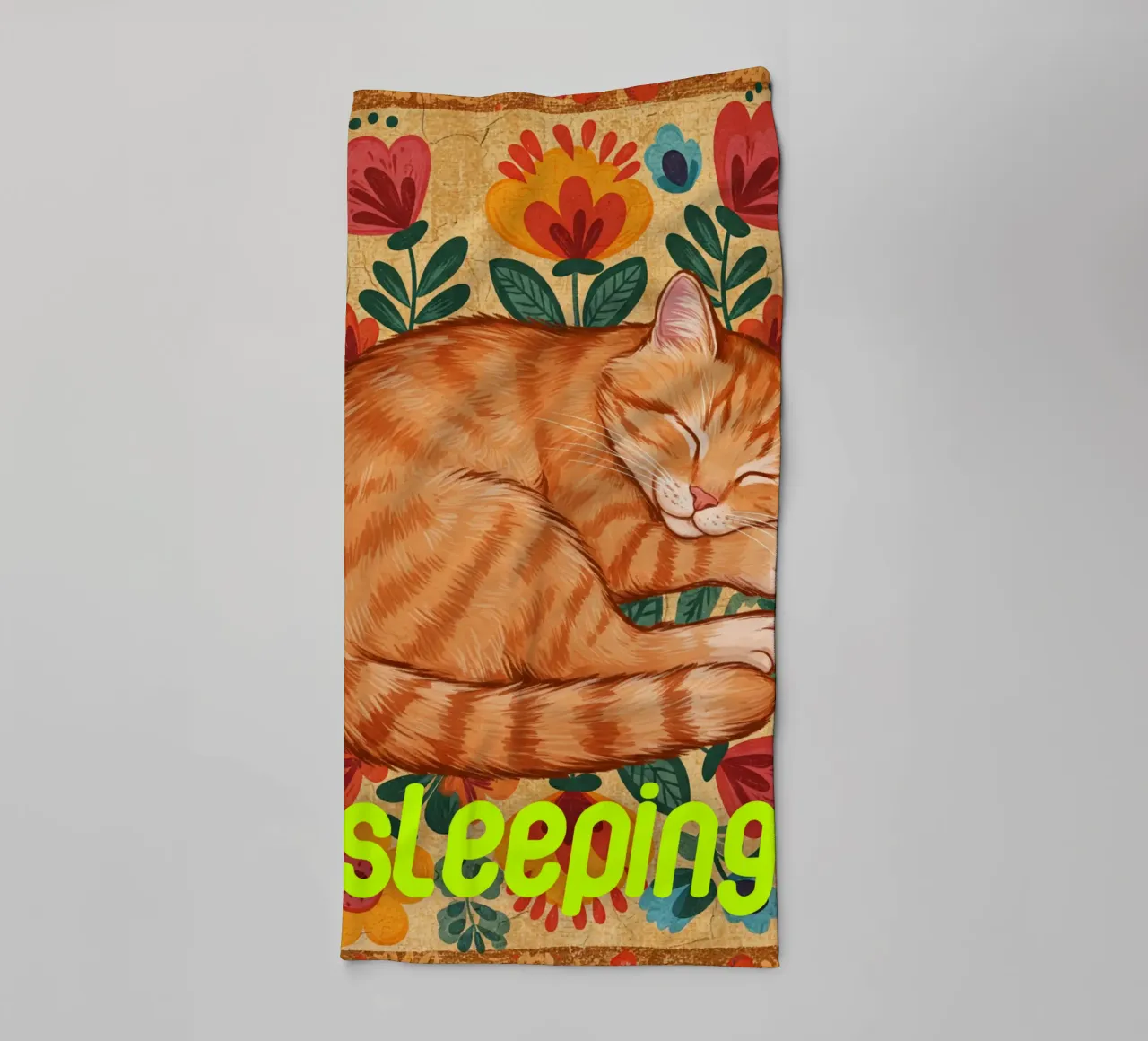 Gatto che dorme asciugamano da bagno da catsforyou