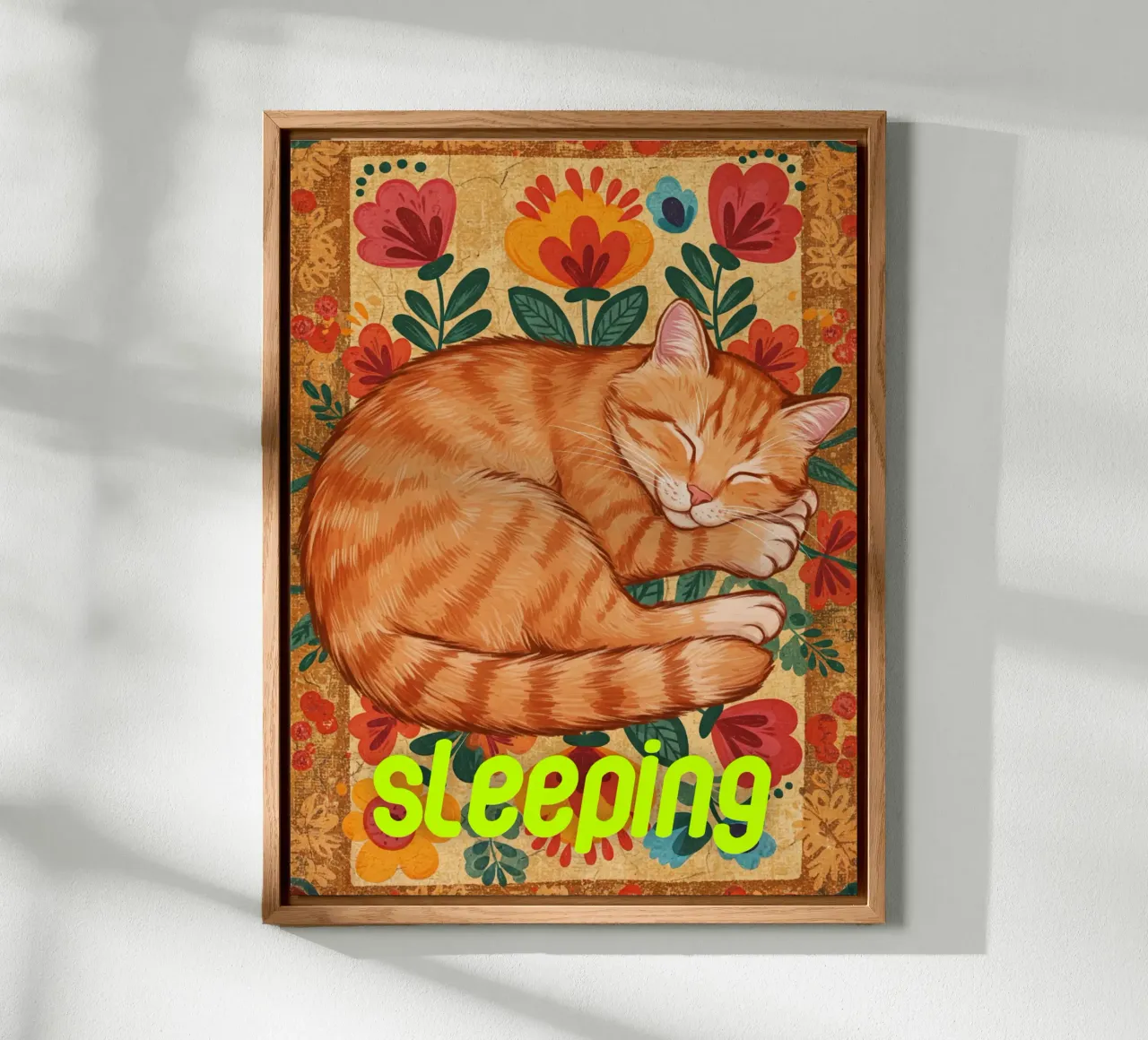 Gatto che dorme alluminio dibond da catsforyou