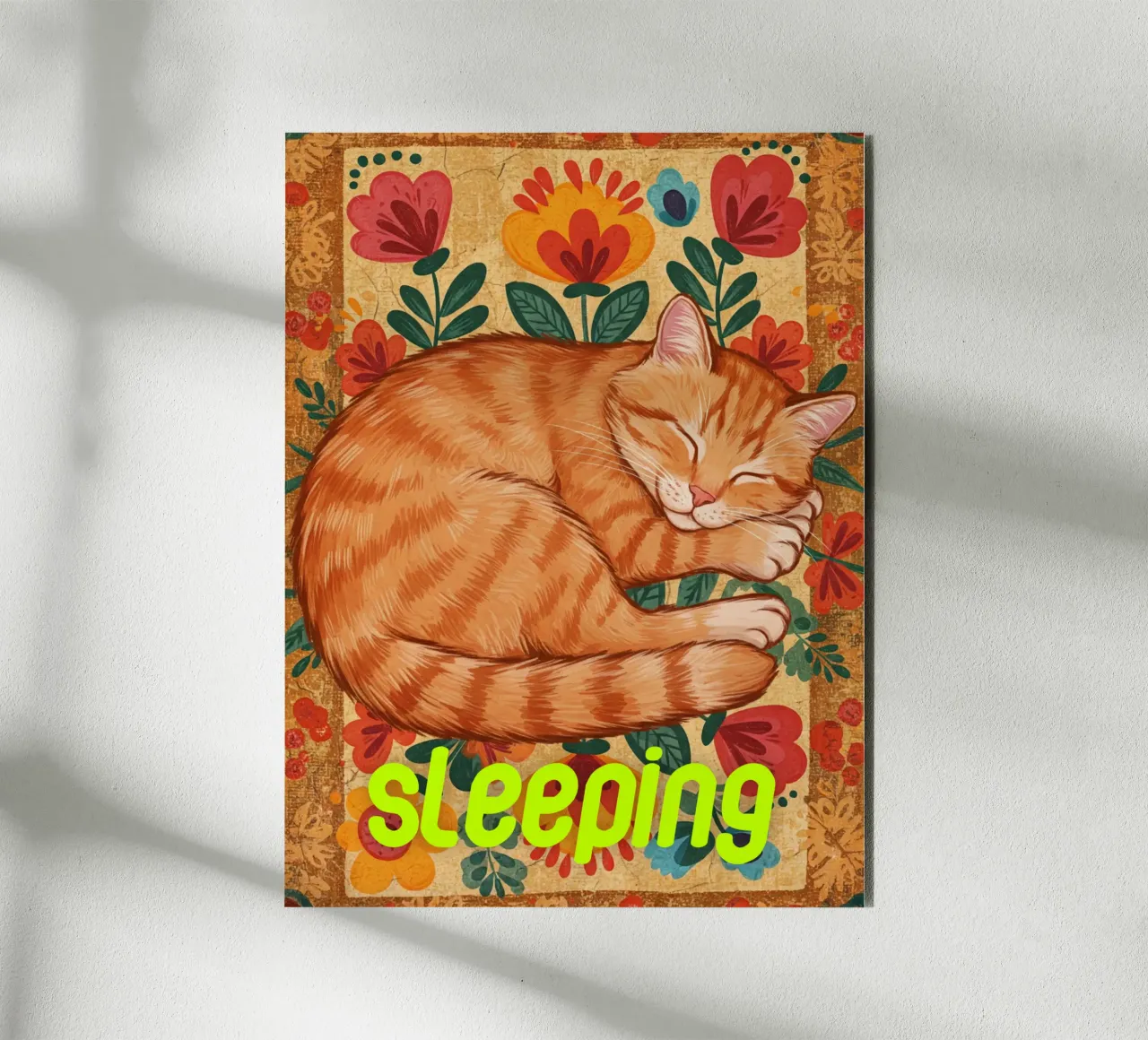 Gatto che dorme alluminio dibond da catsforyou
