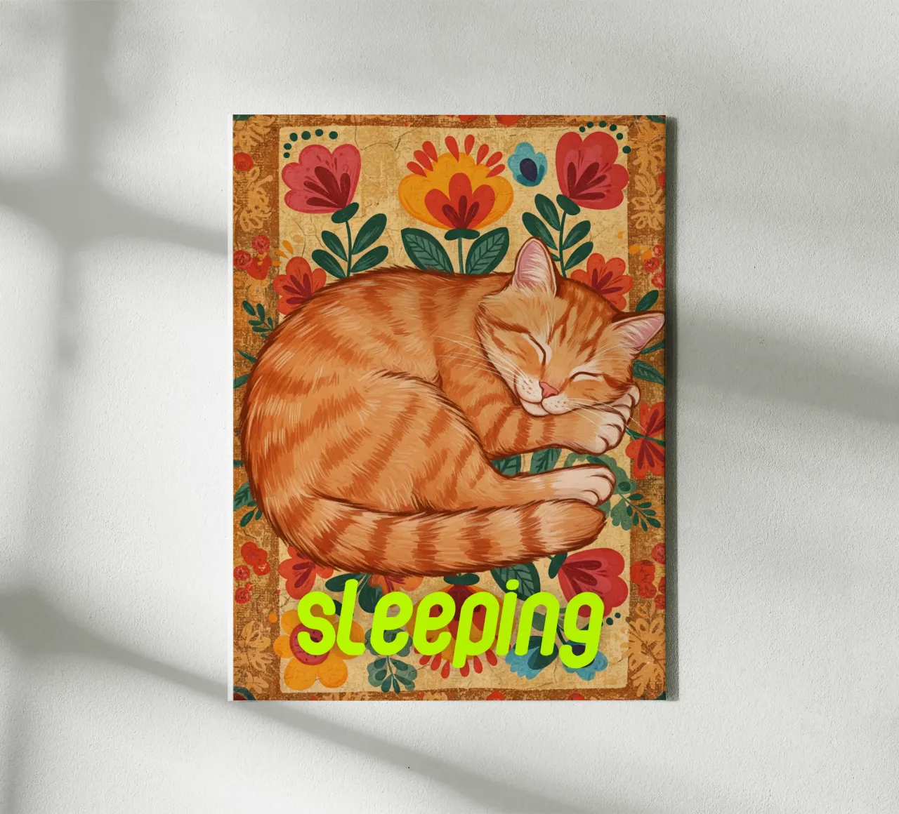 Gatto che dorme tela con Cornice a cassetta da catsforyou