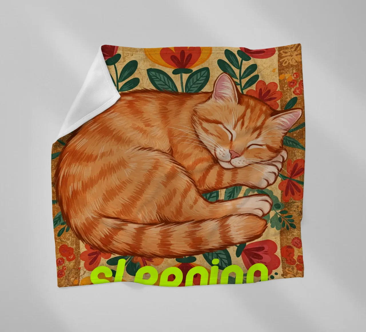 Gatto che dorme coperta in pile da catsforyou