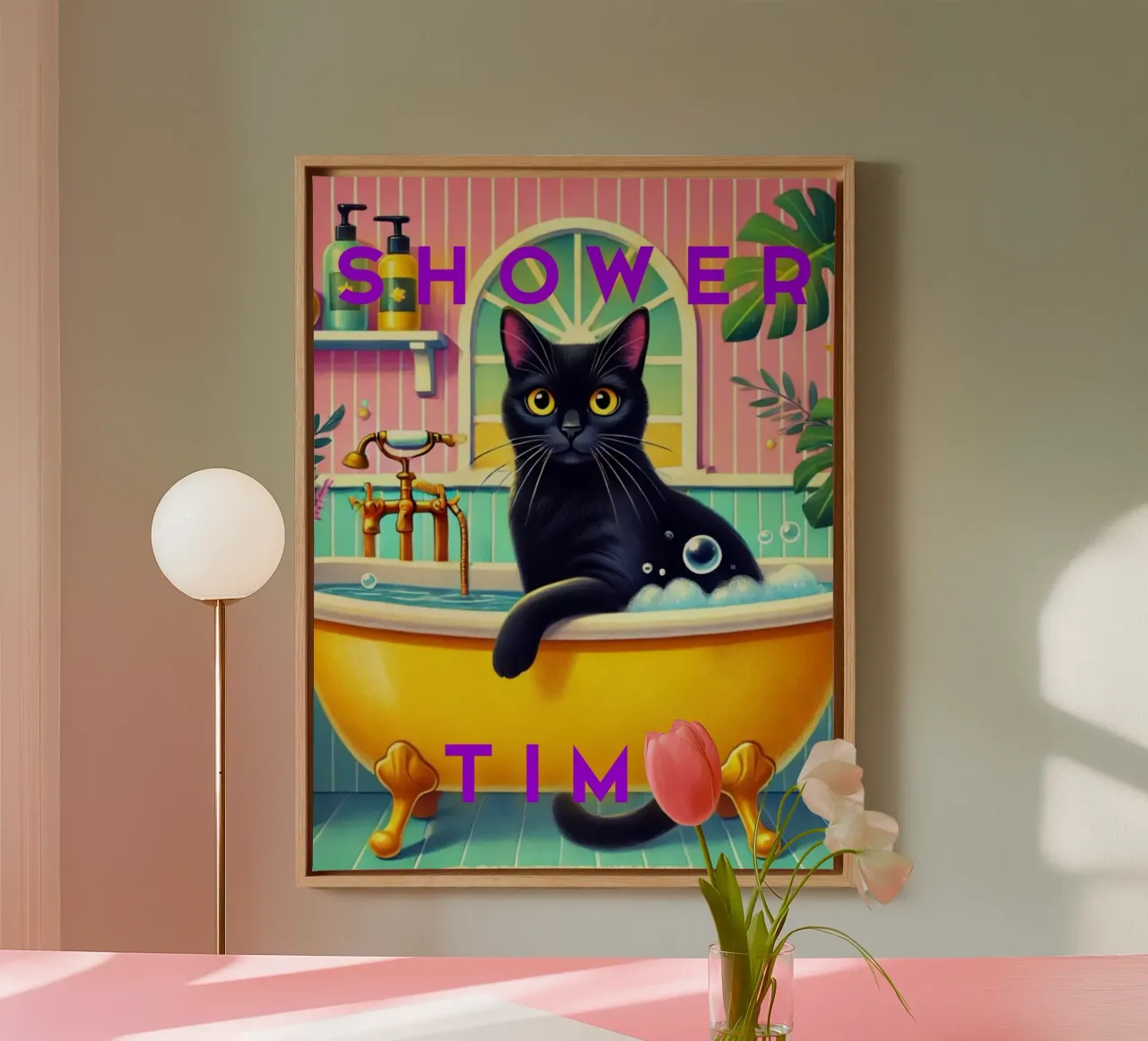 Tempo di doccia tela con Cornice a cassetta da catsforyou