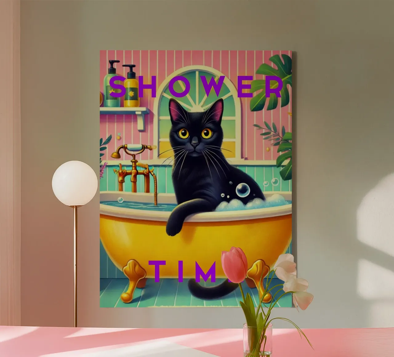 Tempo di doccia tela con Cornice a cassetta da catsforyou