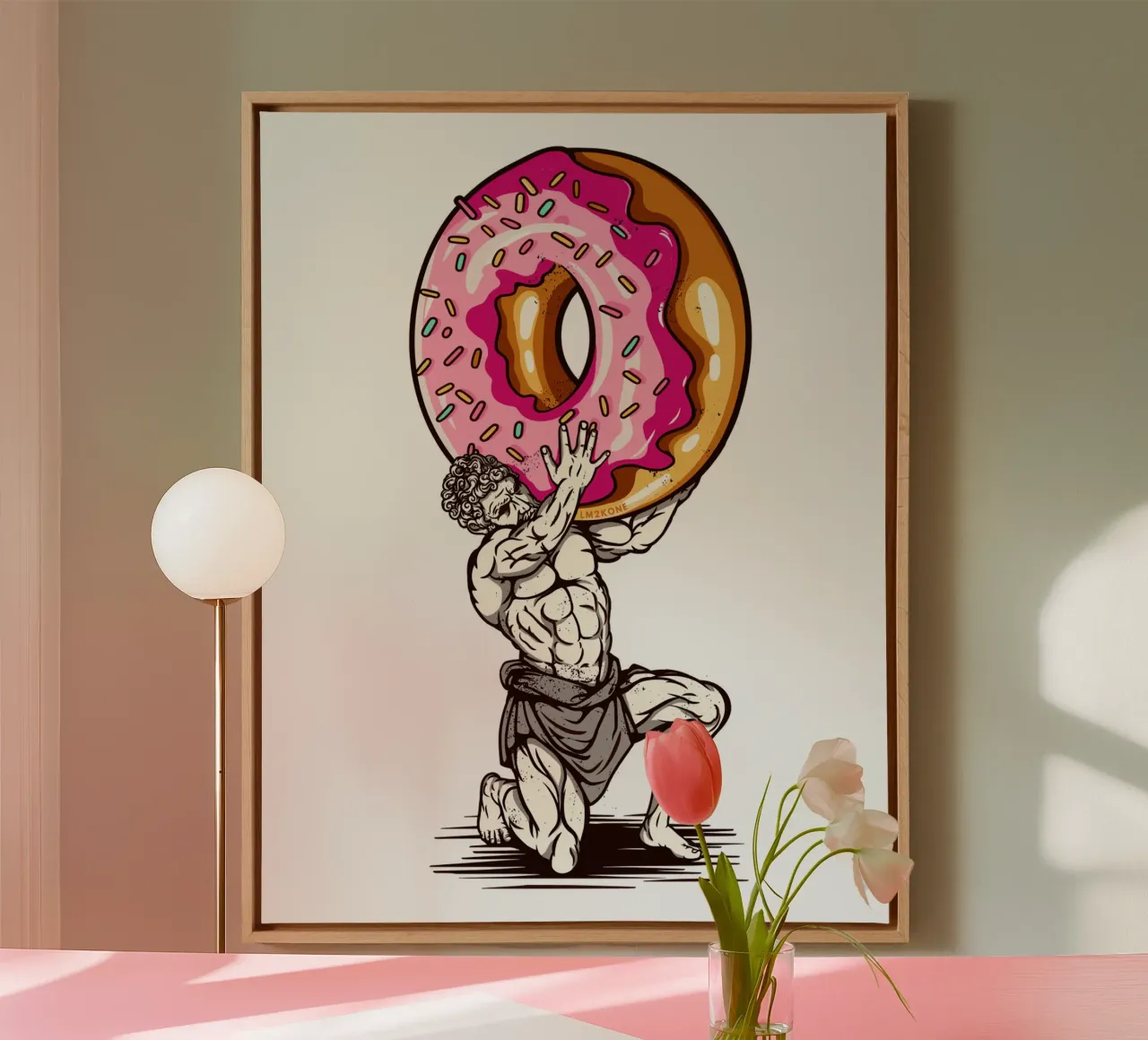 Donut Atlas canvas with Floater frame by LM2KONE