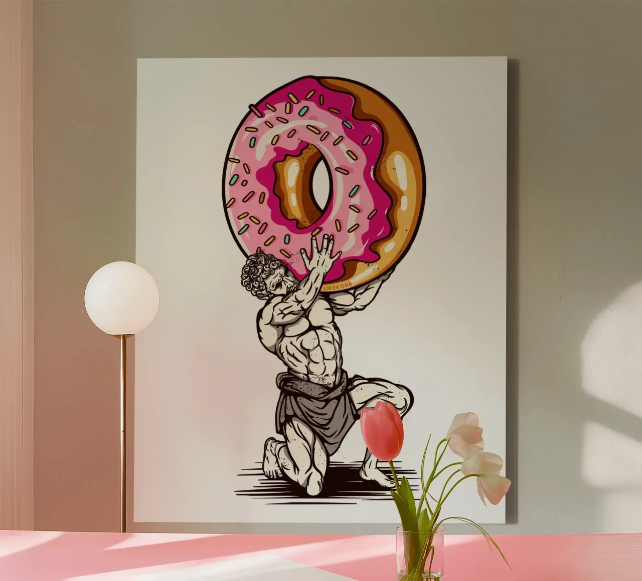 Donut Atlas canvas with Floater frame by LM2KONE