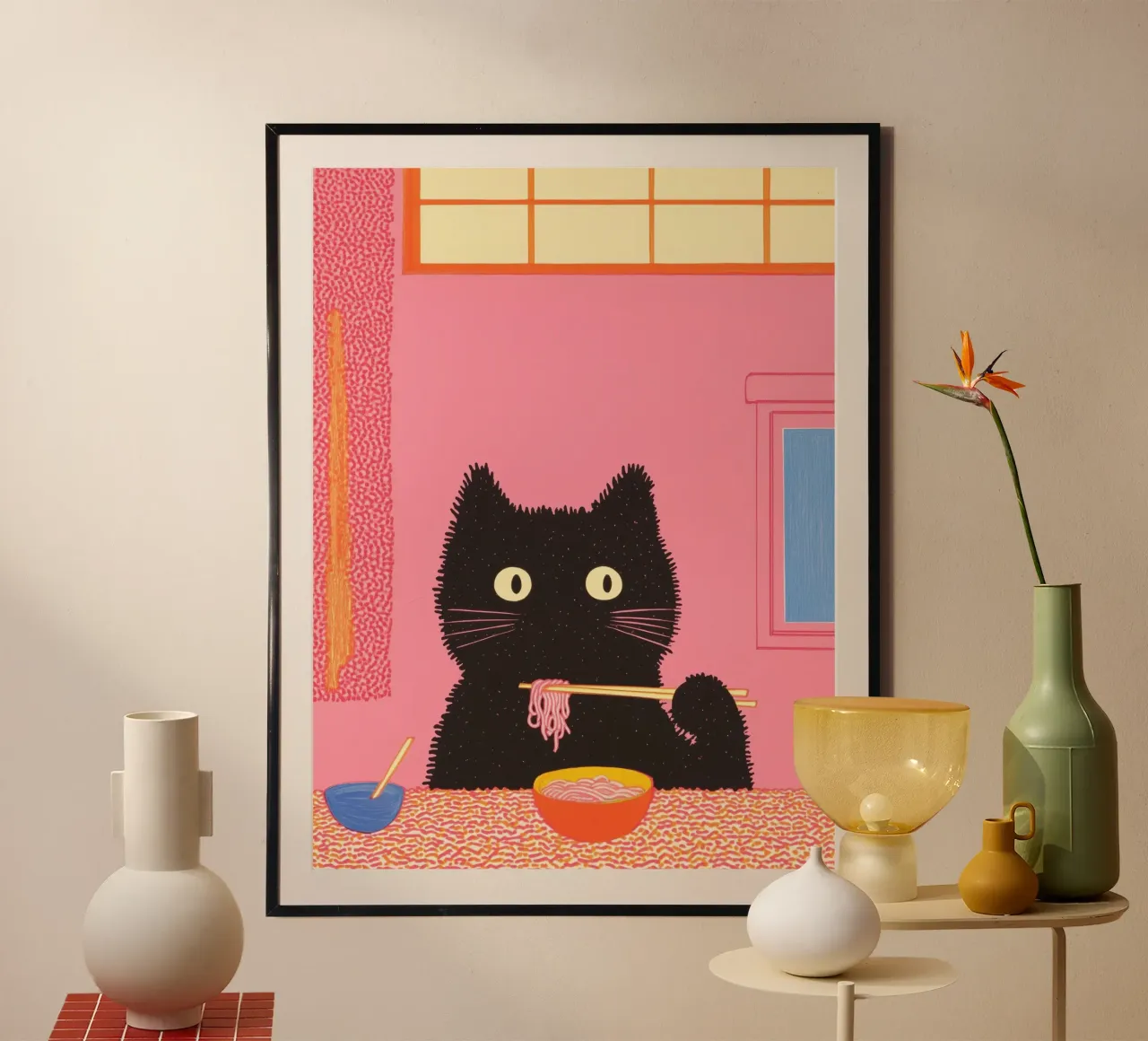 Black Cat & Ramen | Ispirazione Giappone | Cibo e cucina carta hahnemühle da Kaji