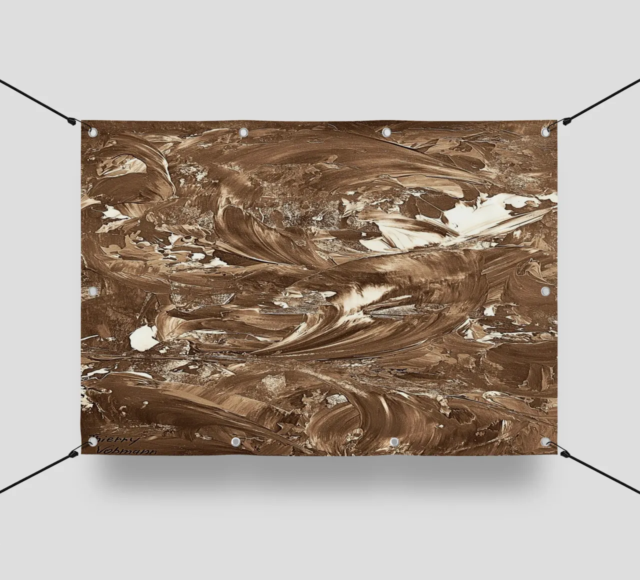 SEPIA 28 telo in pvc da Thierry Vobmann Abstract painting