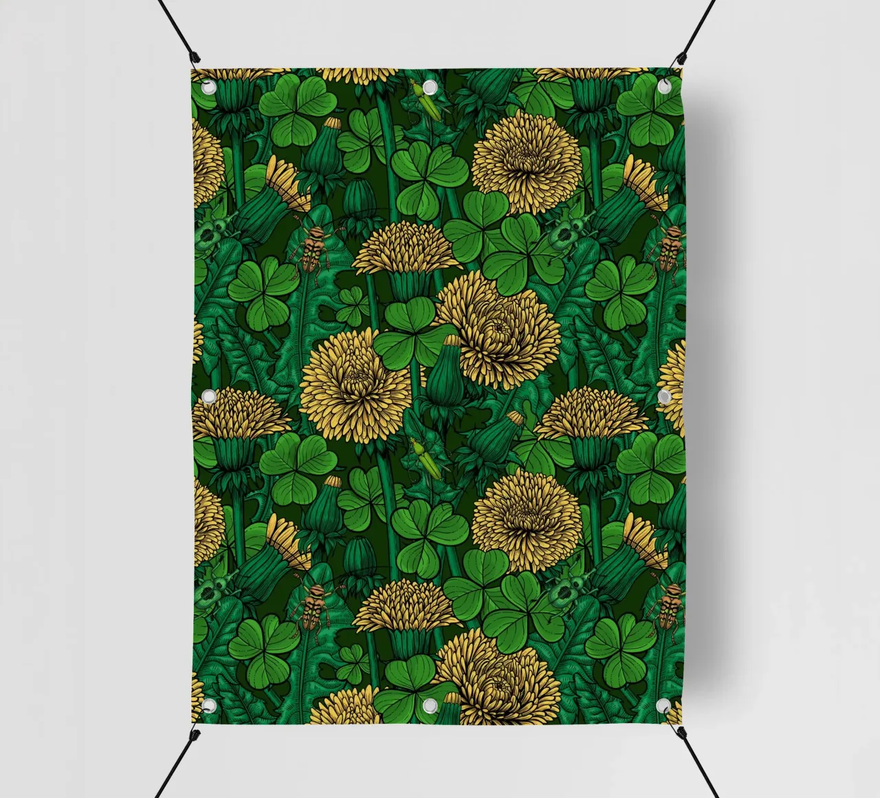 The meadow in green and yellow pvc cover by Painted Nature