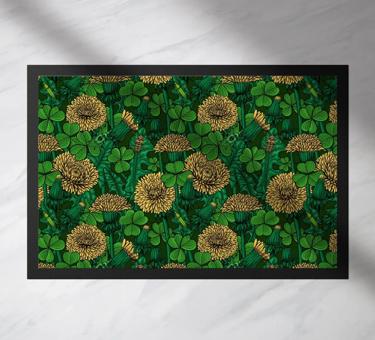 La prairie en vert et jaune paillasson de Painted Nature