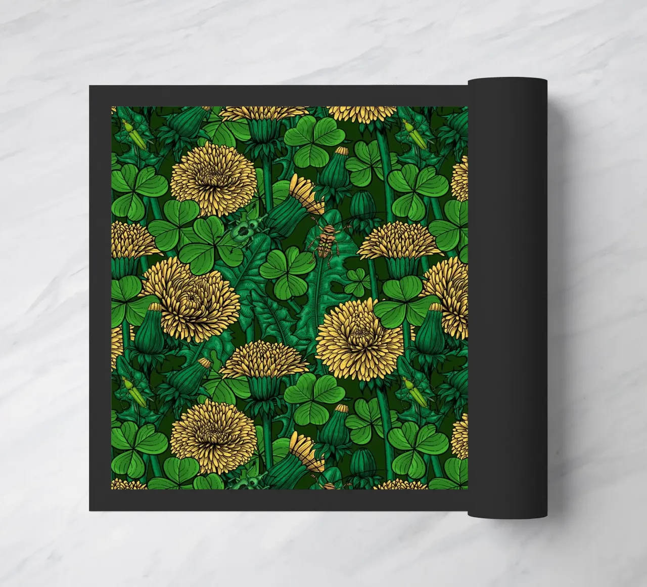 La prairie en vert et jaune paillasson de Painted Nature