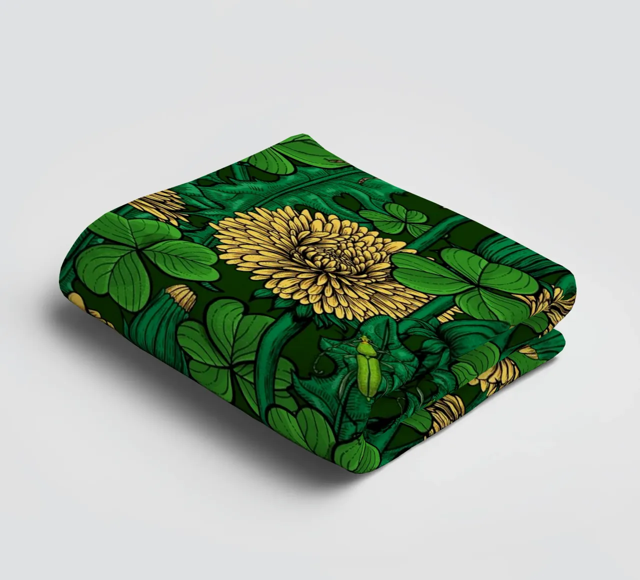 La prairie en vert et jaune serviette de bain de Painted Nature