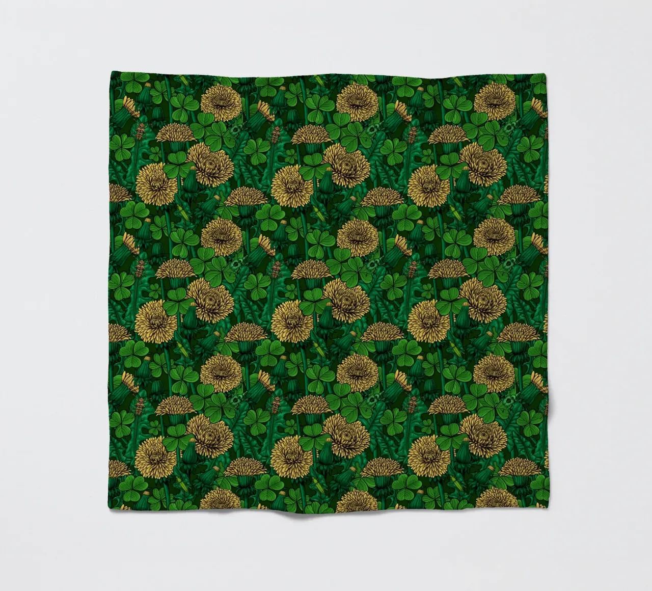 The meadow in green and yellow fleece blanket by Painted Nature