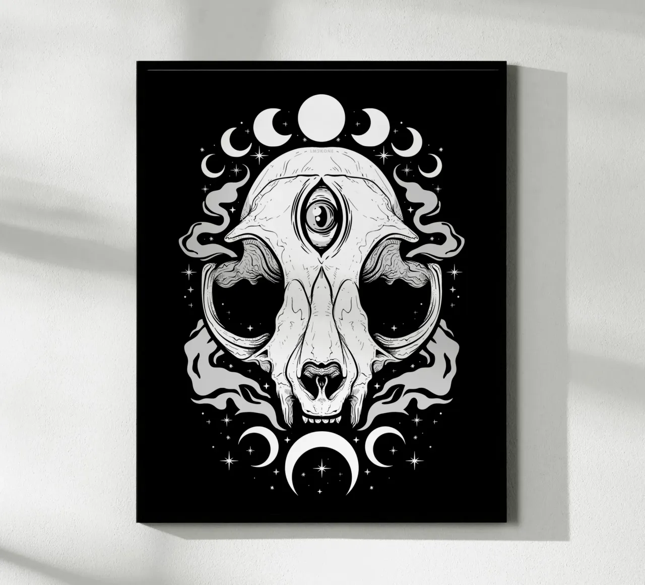 Gatto lunare occulto poster con telaio in alluminio da LM2KONE