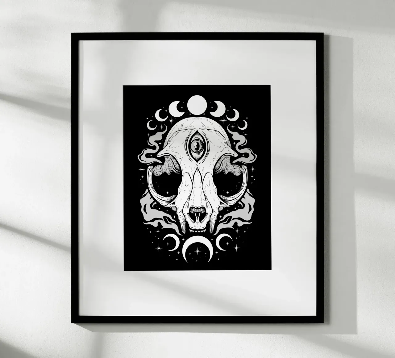 Gatto lunare occulto poster con telaio in alluminio da LM2KONE