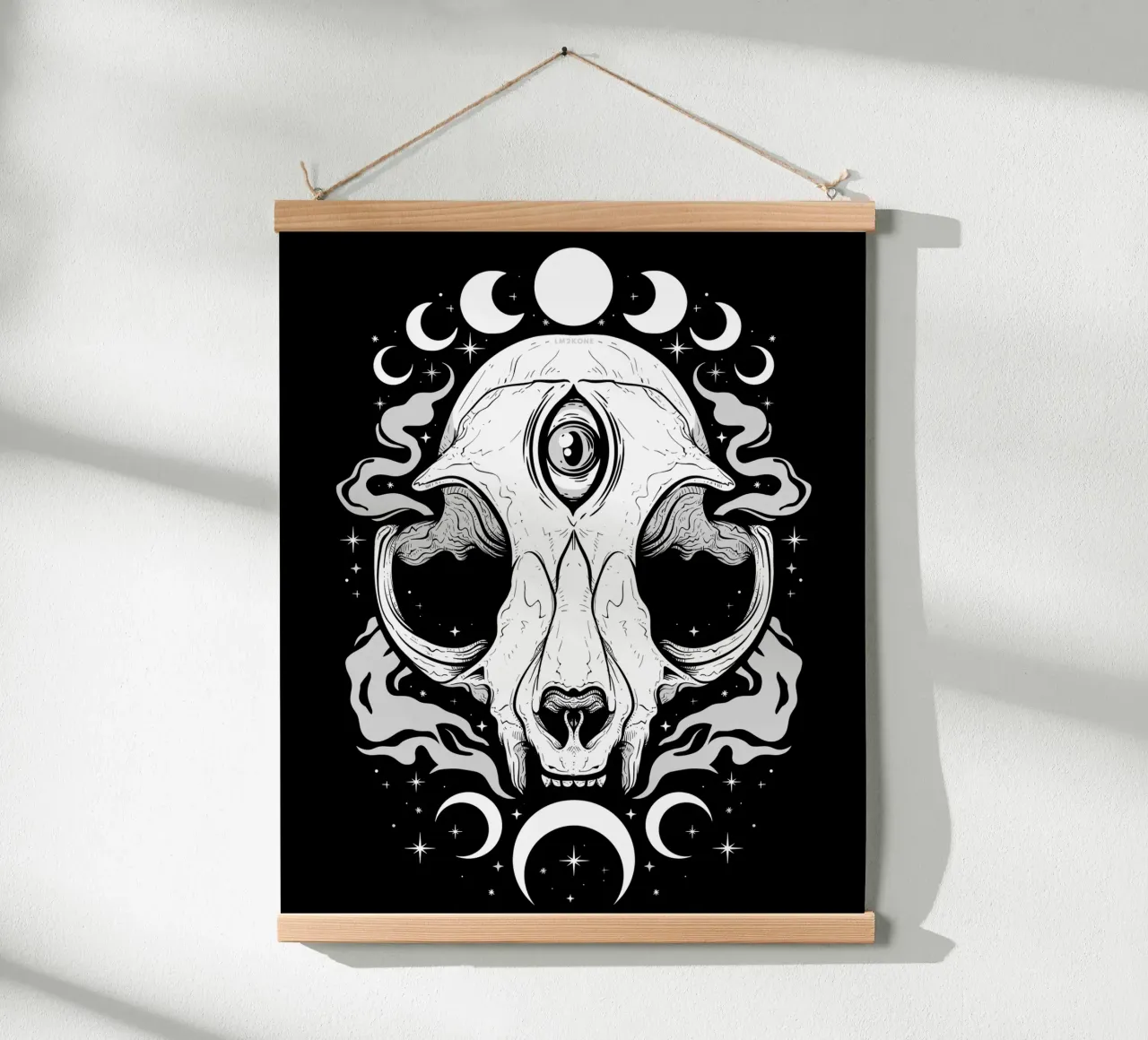 Gatto lunare occulto poster con telaio in alluminio da LM2KONE
