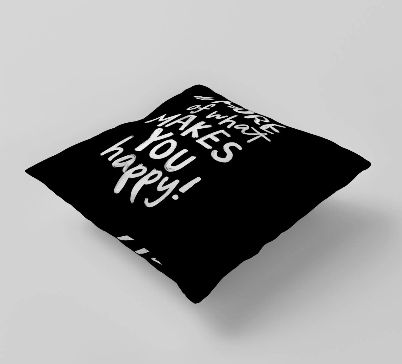 Fare di più di ciò che vi rende felici in bianco e nero cuscino da THE MOTIVATED TYPE