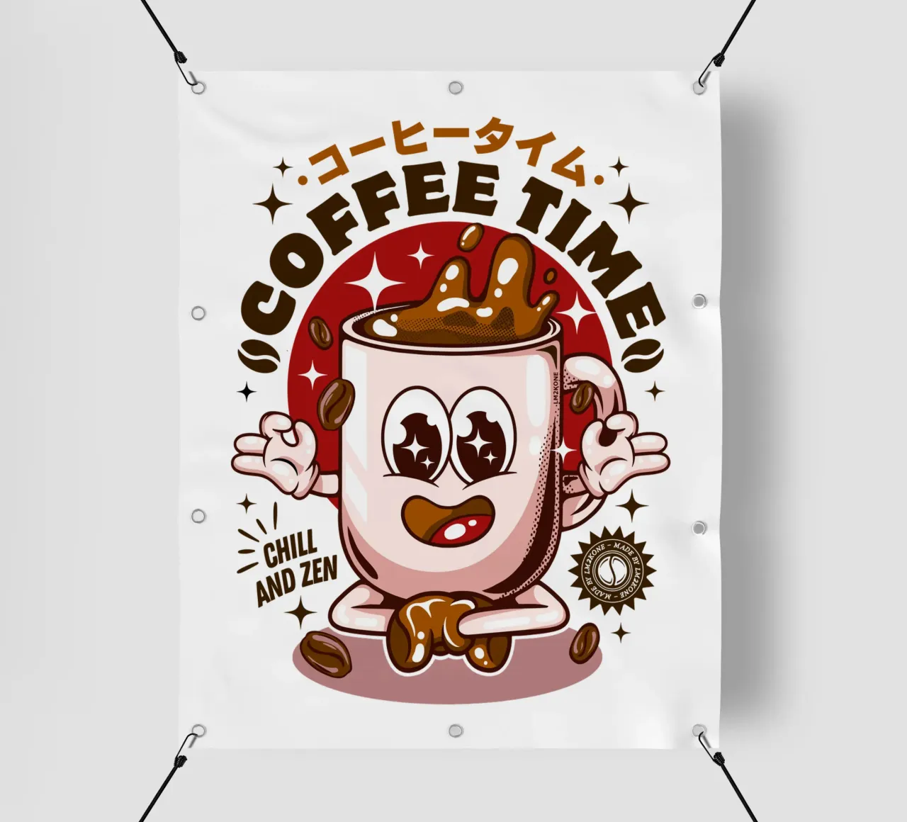 Tempo di caffè divertente telo in pvc da LM2KONE