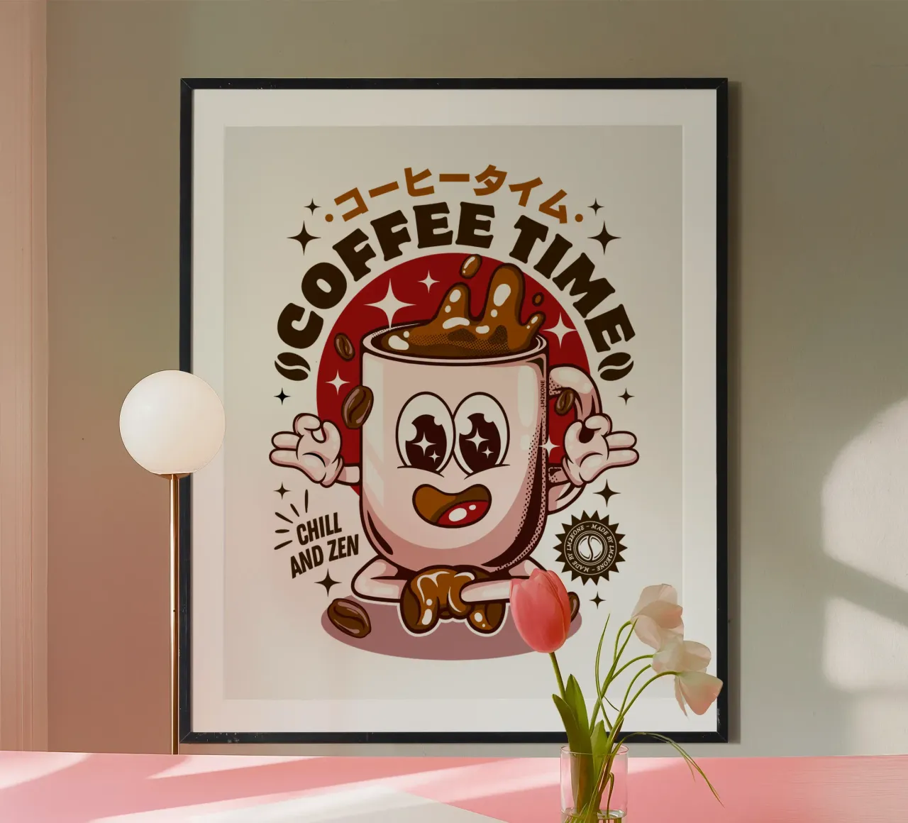 Tempo di caffè divertente poster da LM2KONE