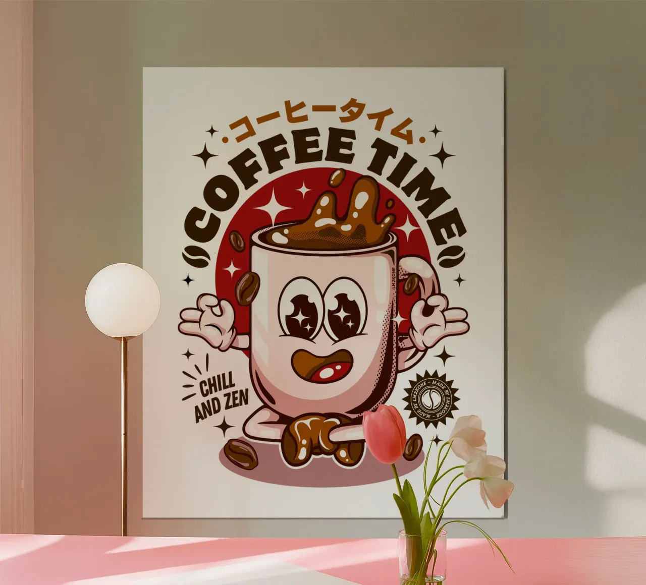 Tempo di caffè divertente poster da LM2KONE