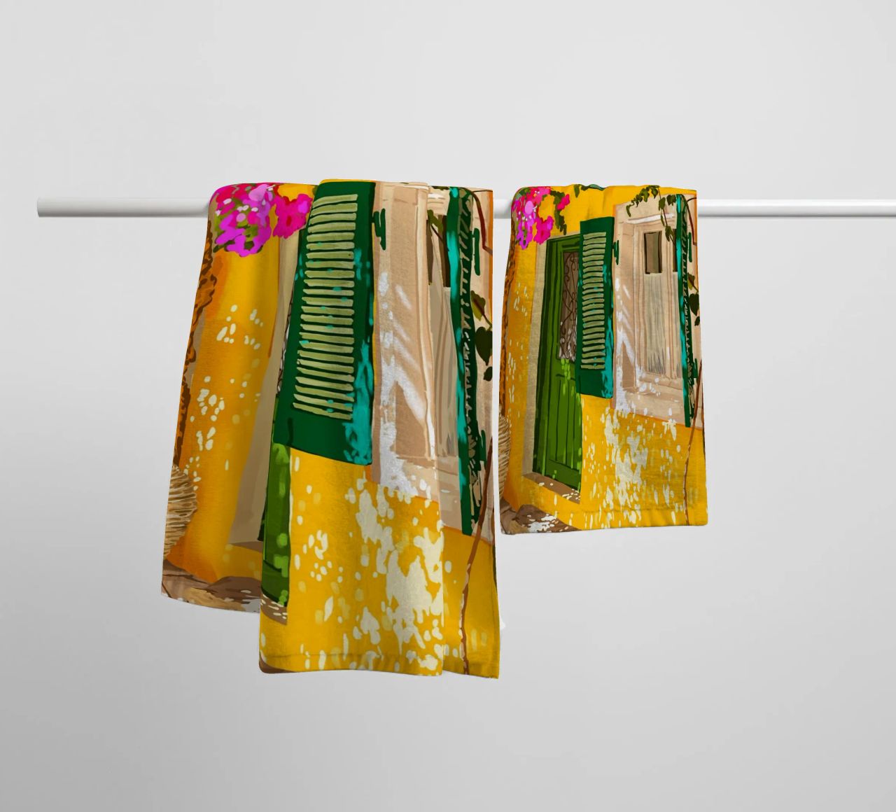 Vivre dans une architecture ensoleillée Bâtiments d'été serviette de bain de 83oranges