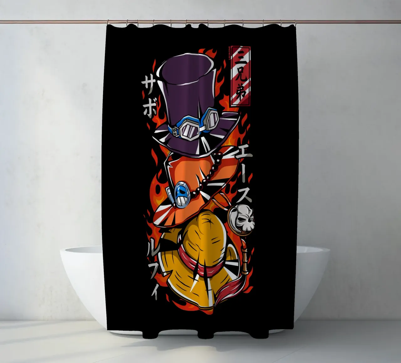 Three Brothers Hats shower curtain by LM2KONE
