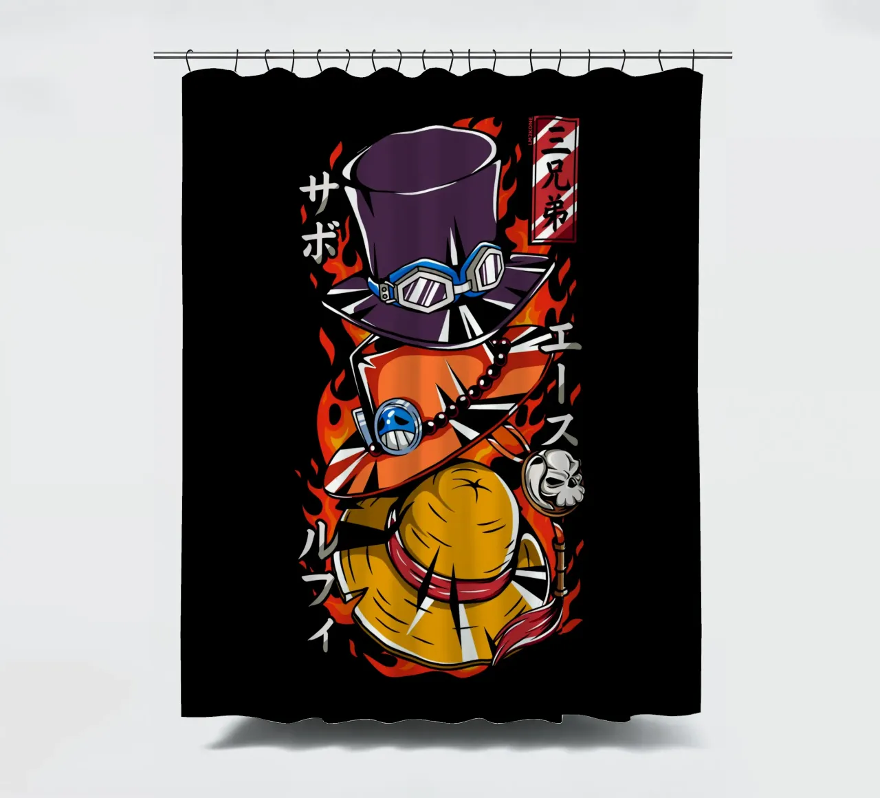 Three Brothers Hats shower curtain by LM2KONE