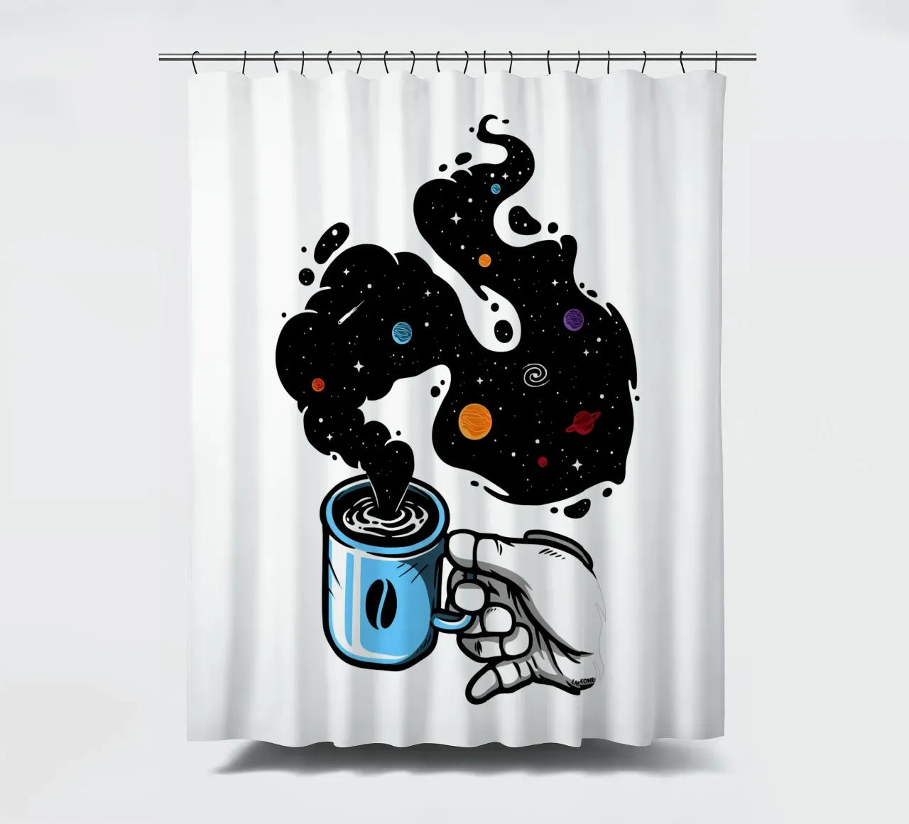 Weltraum-Kaffee Duschvorhang von LM2KONE