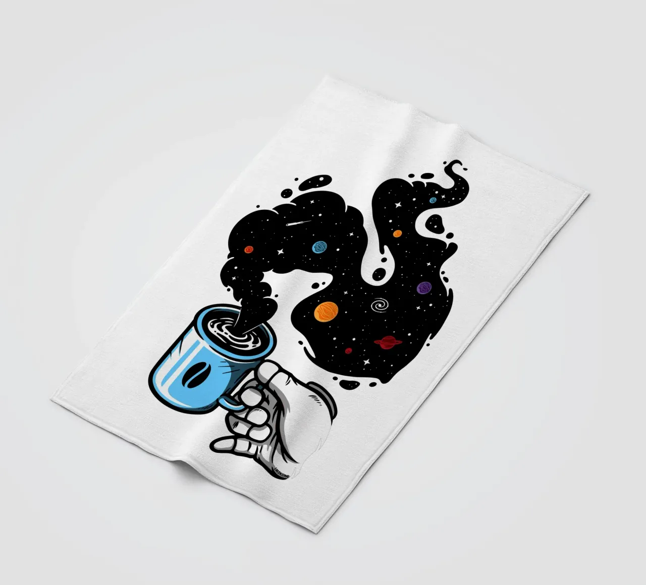 Space Coffee fleece blanket by LM2KONE