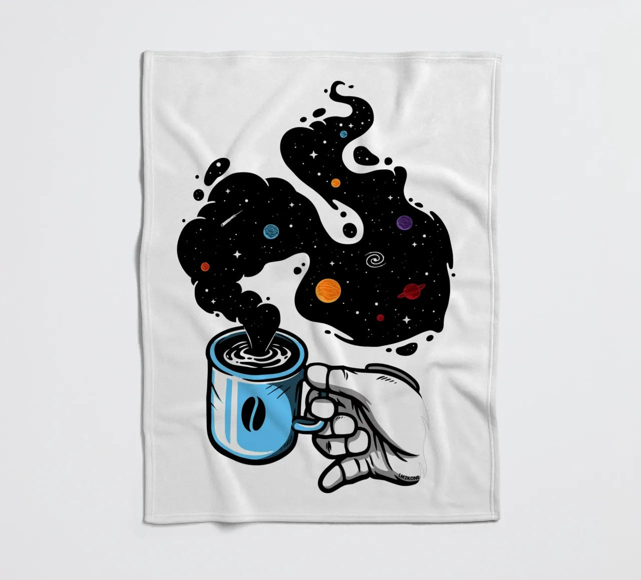 Space Coffee fleece blanket by LM2KONE