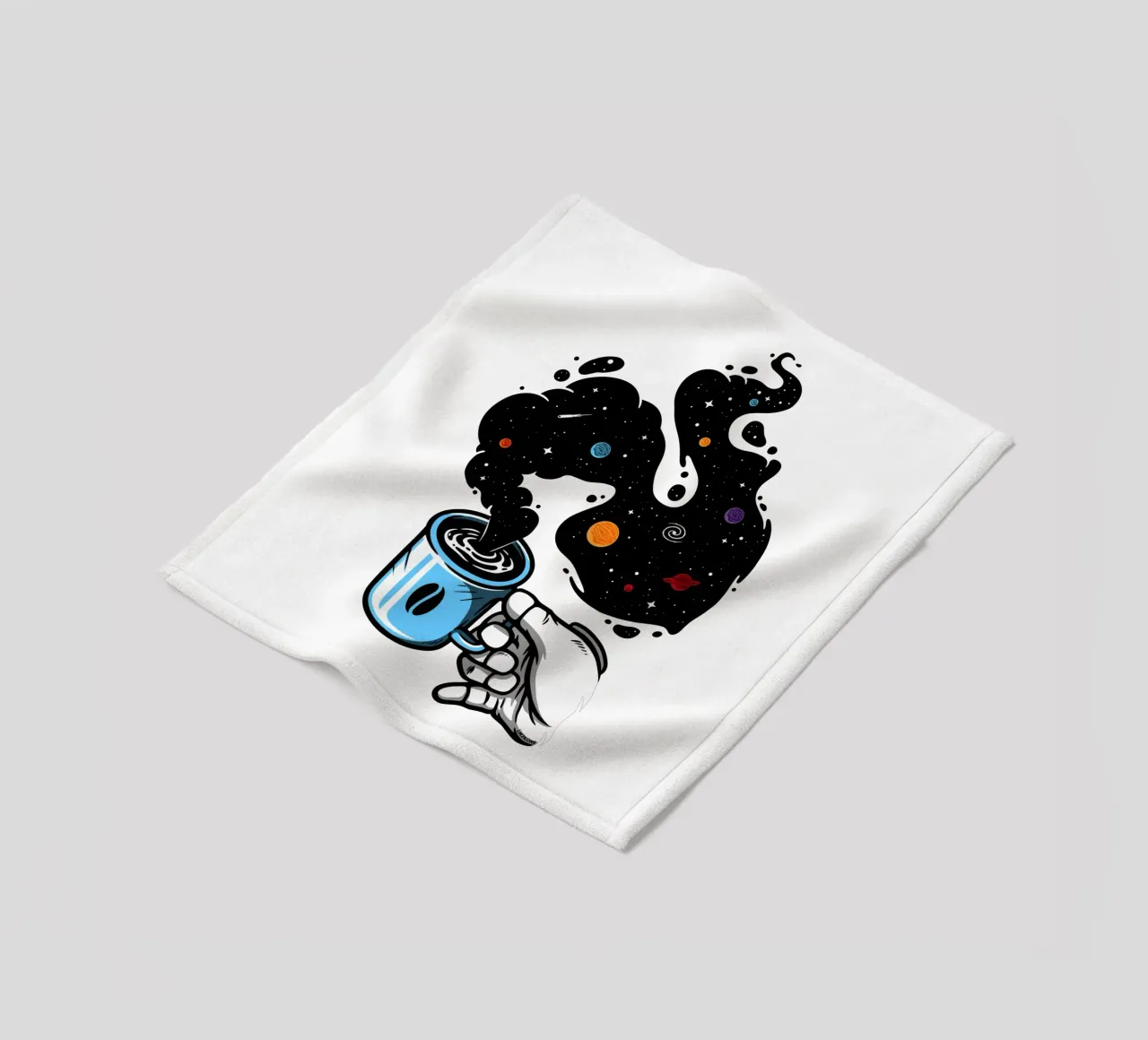 Space Coffee fleece blanket by LM2KONE