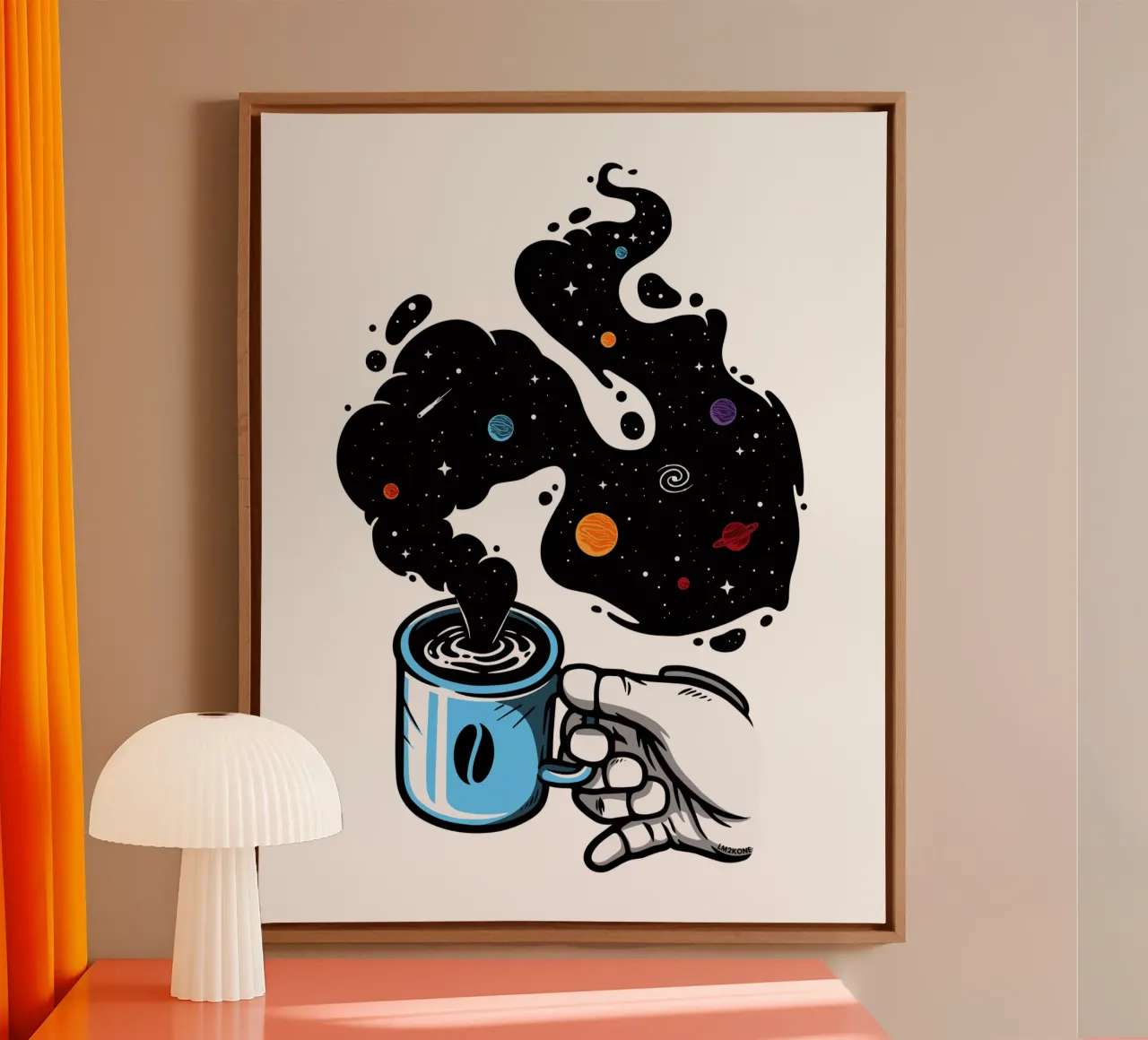 Caffè spaziale tela con Cornice a cassetta da LM2KONE