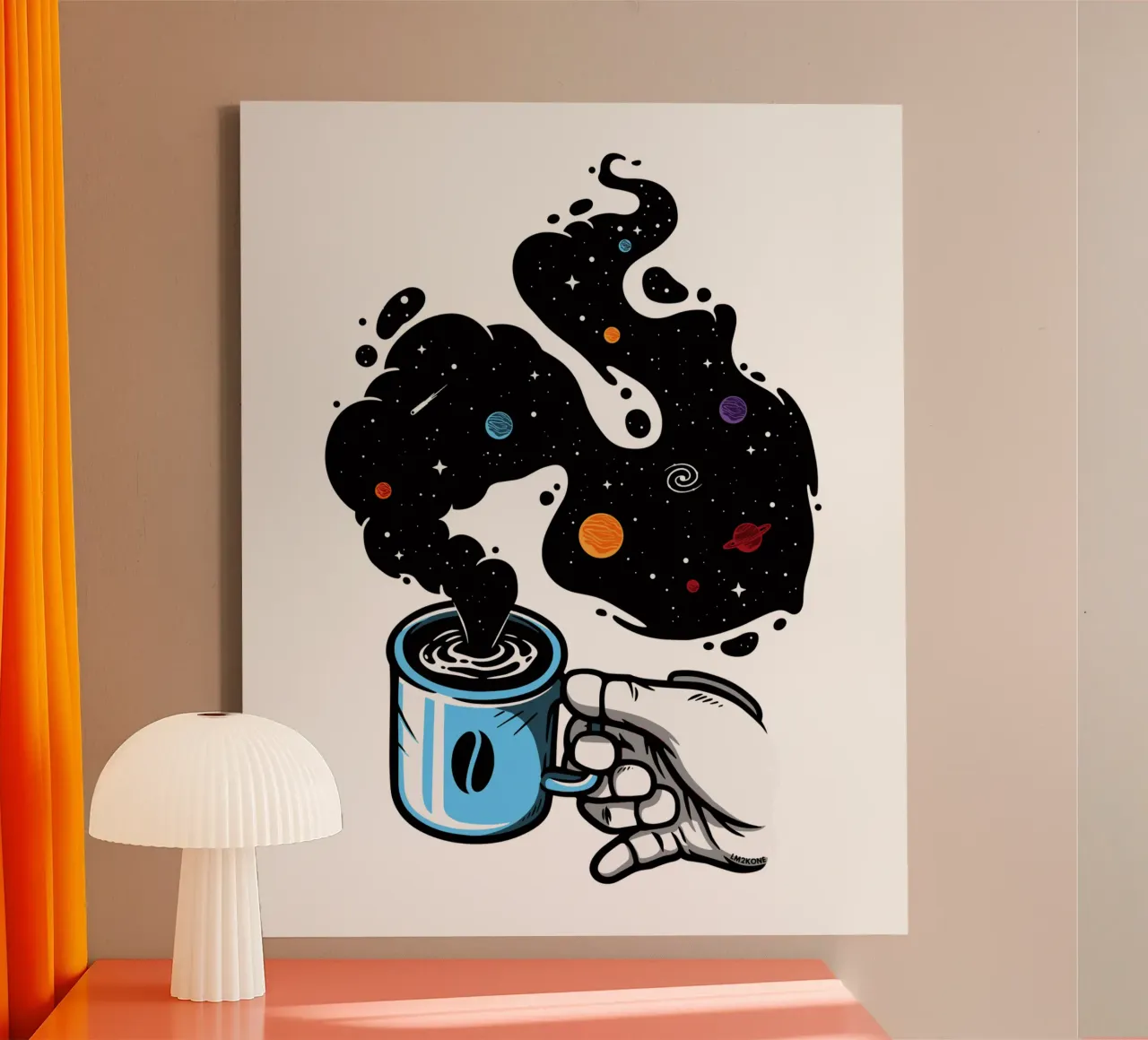 Caffè spaziale tela con Cornice a cassetta da LM2KONE