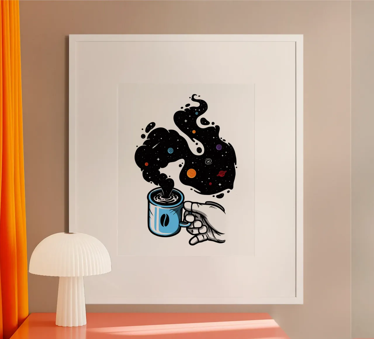 Caffè spaziale poster con telaio in plastica da LM2KONE
