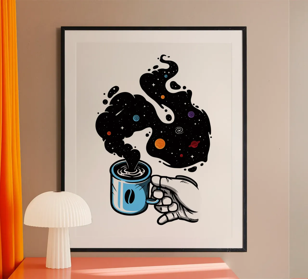 Caffè spaziale poster con telaio in plastica da LM2KONE