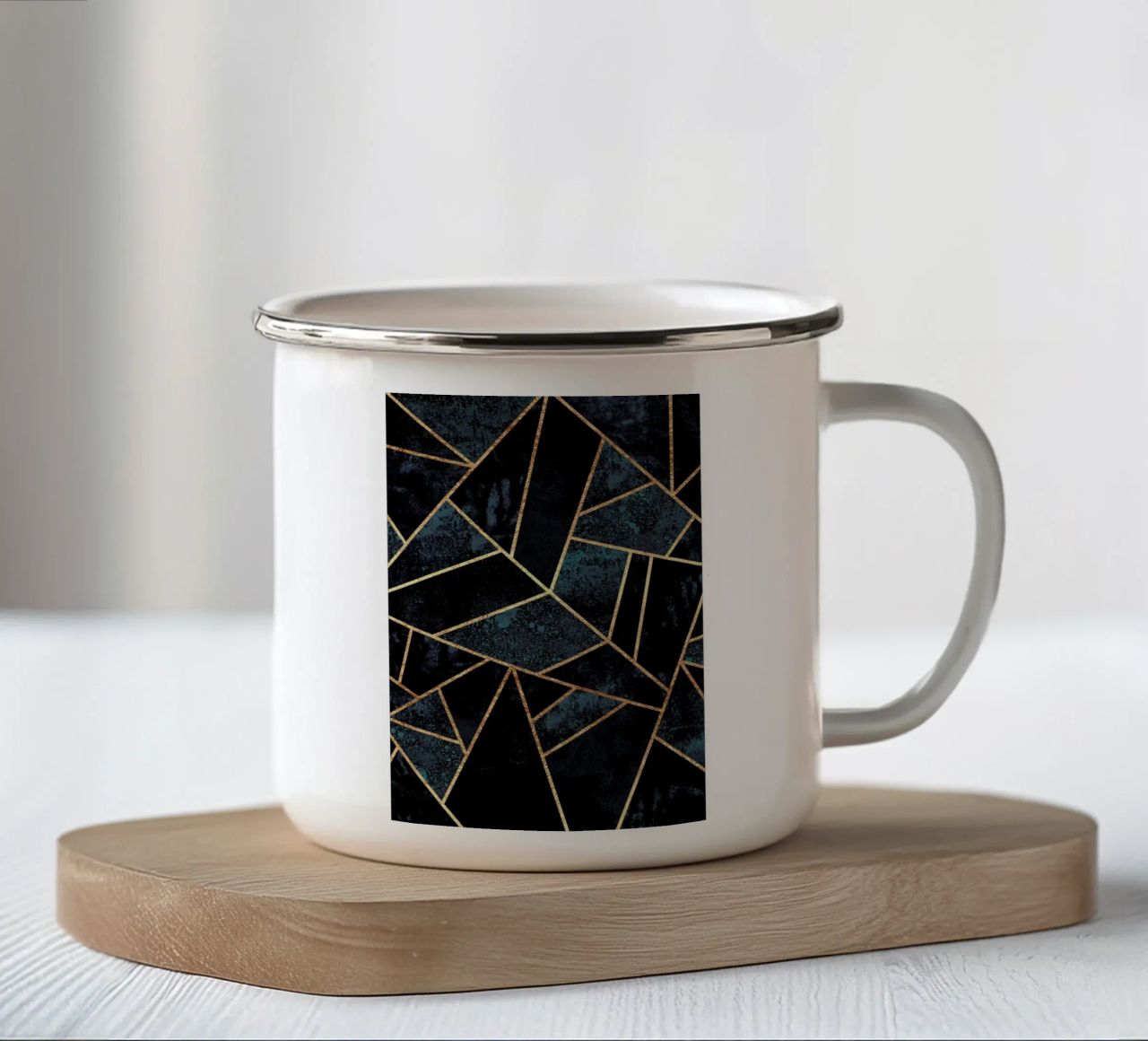 Deep Teal Stone tazza in smalto da Elisabeth Fredriksson