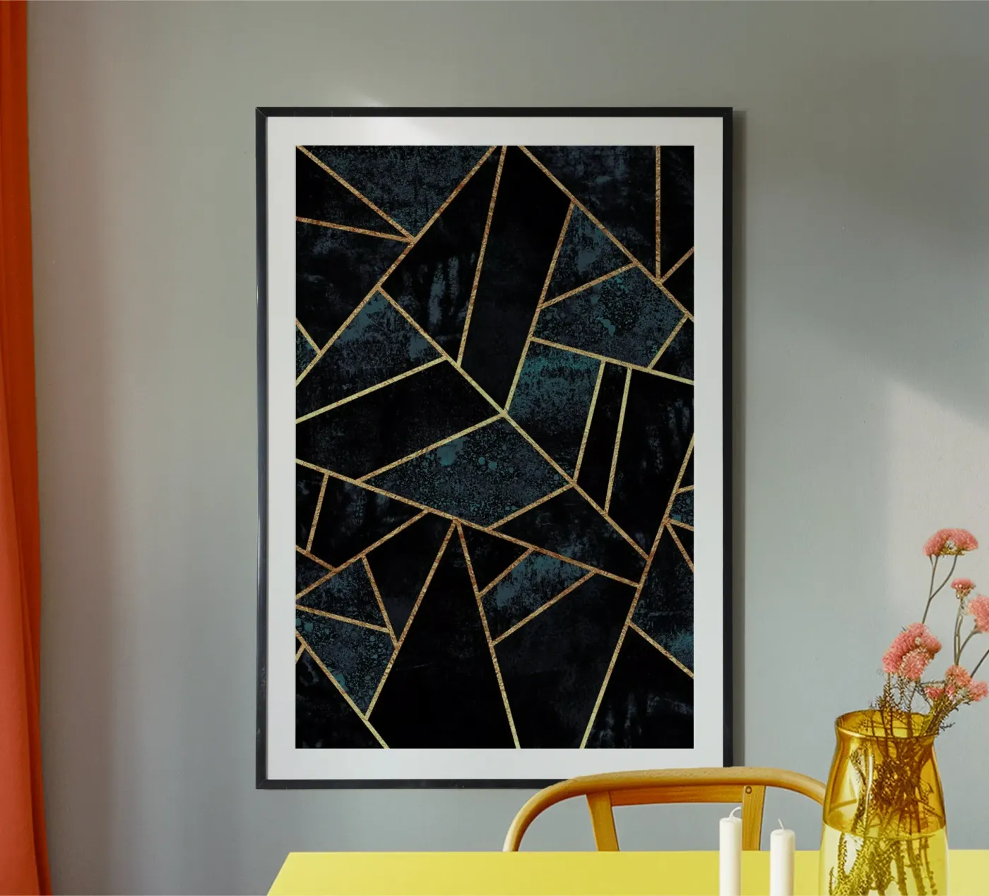 Deep Teal Stone poster by Elisabeth Fredriksson