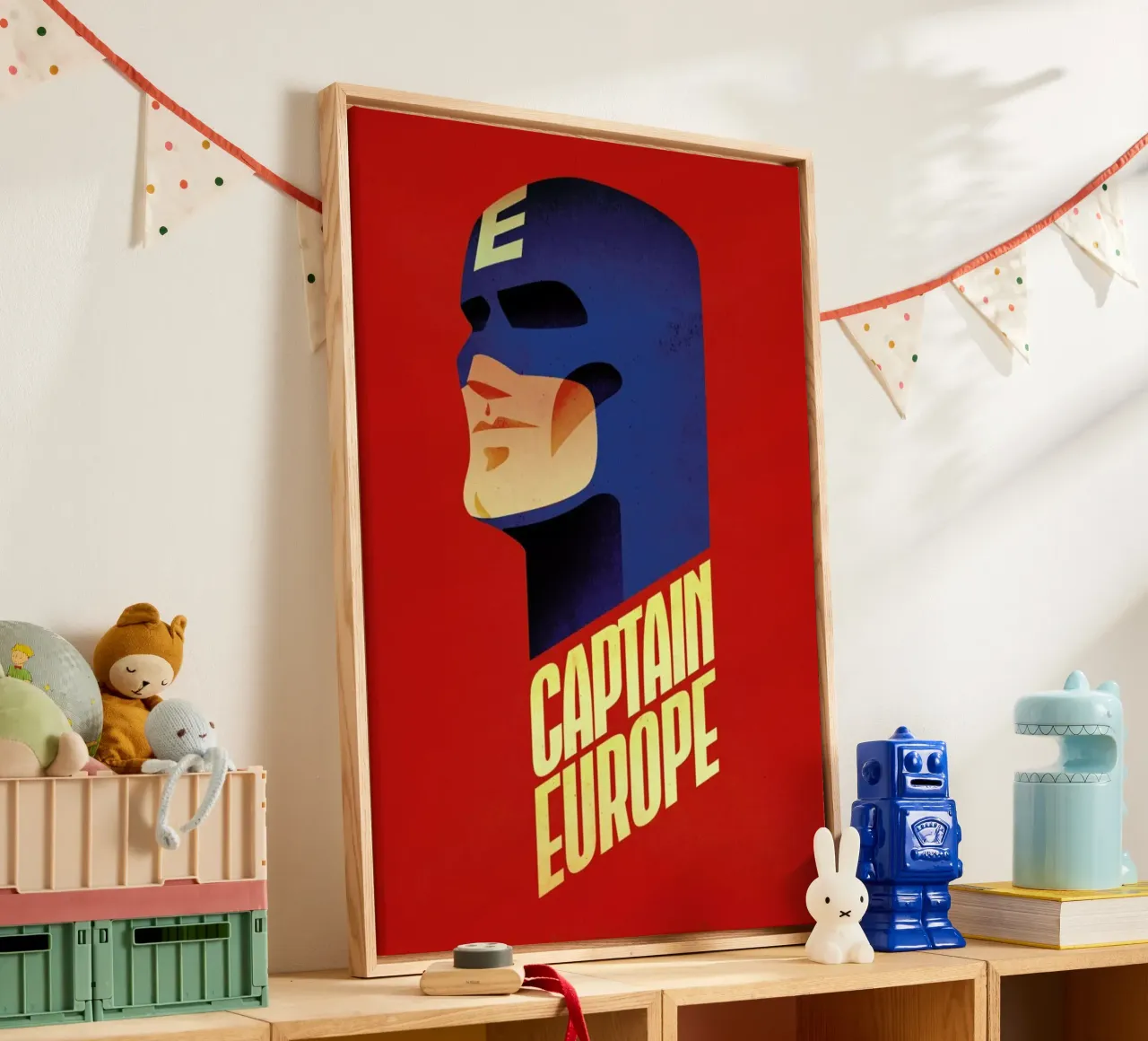 Captain Europe canvas with Floater frame by Róbert Farkas