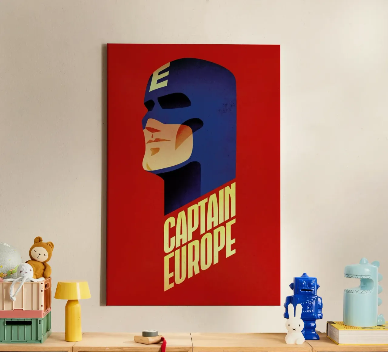 Captain Europe canvas with Floater frame by Róbert Farkas