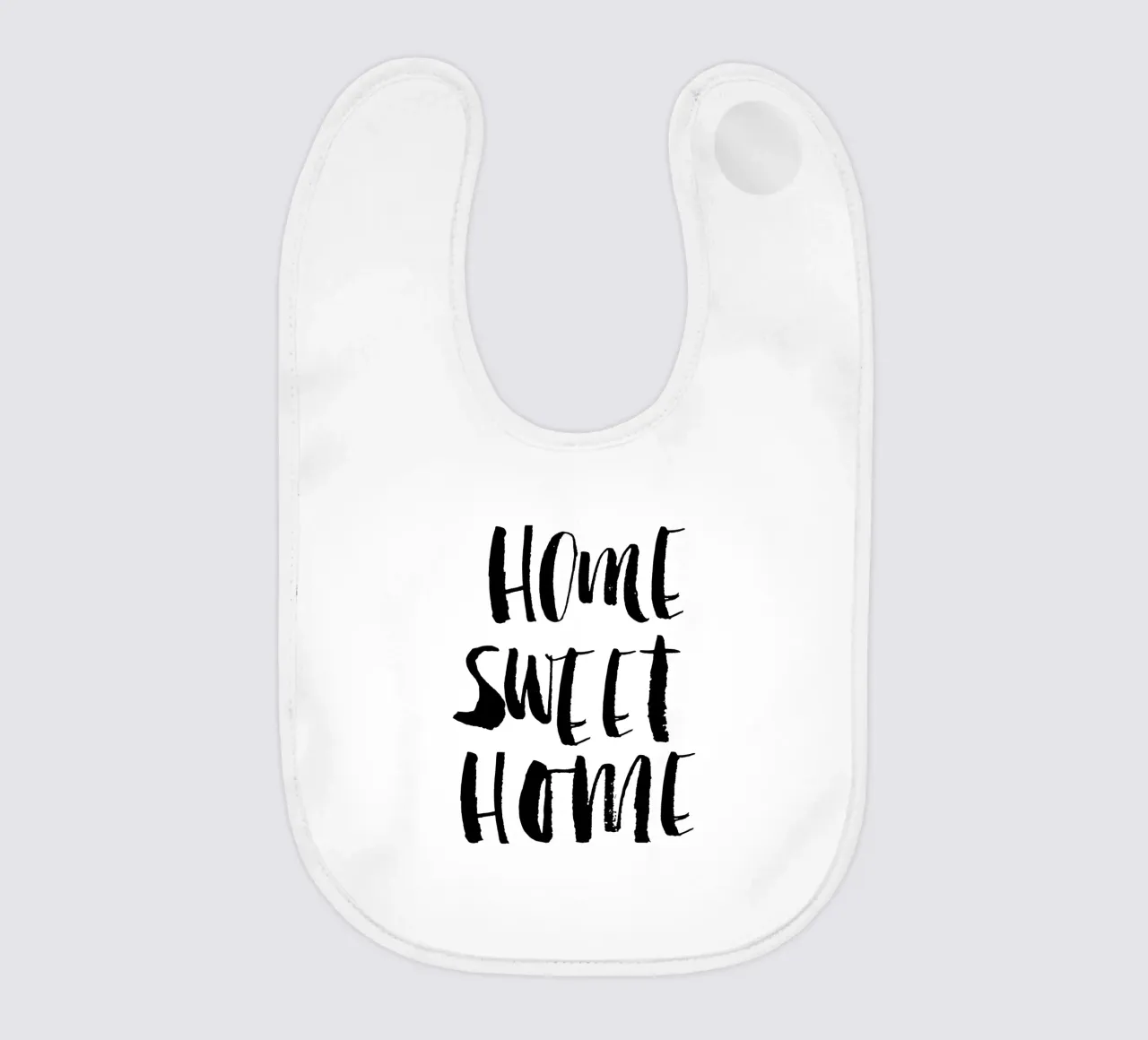 Home Sweet Home Design tipografico in bianco e nero bavaglino da THE MOTIVATED TYPE