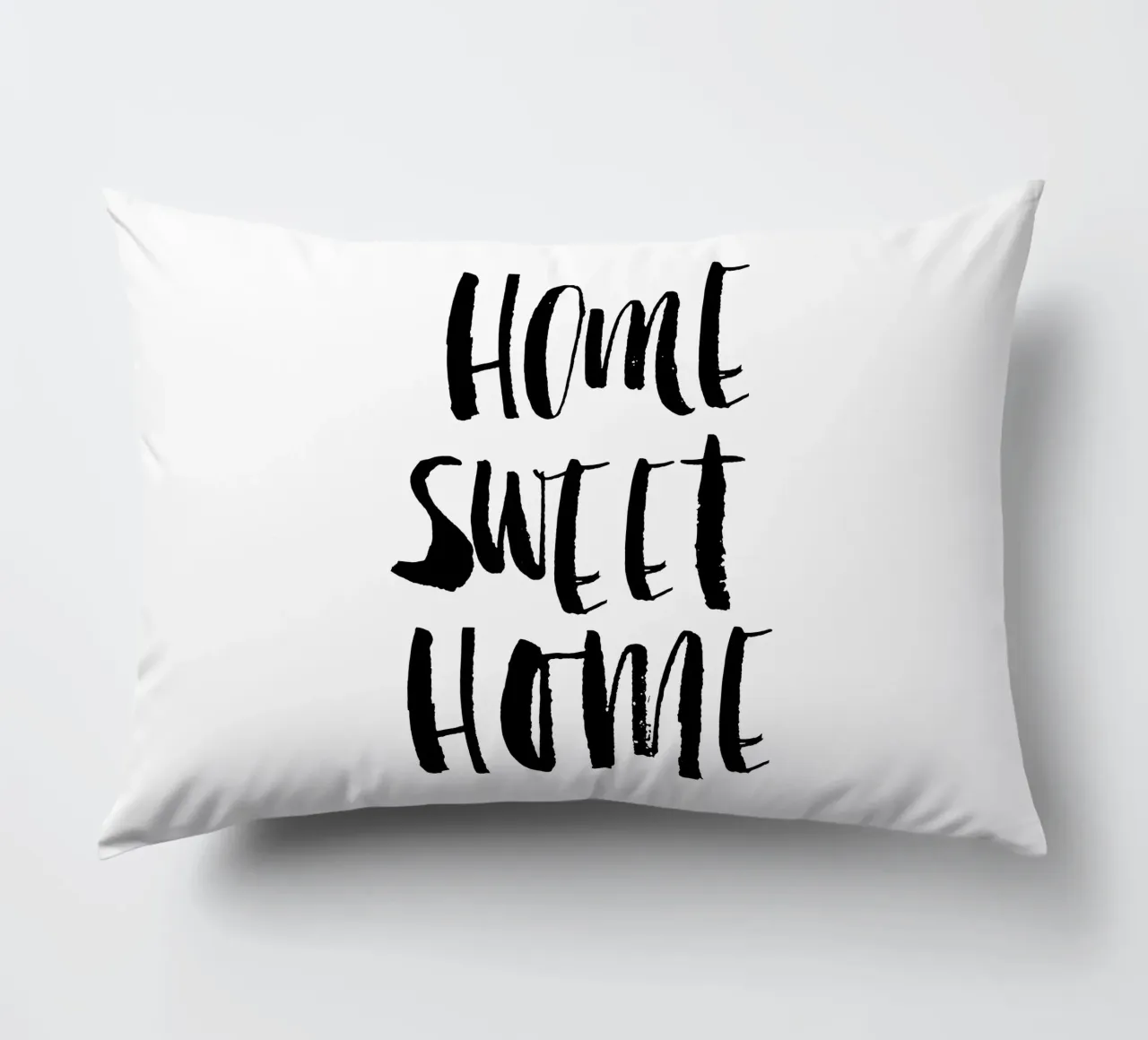 Home Sweet Home Design tipografico in bianco e nero cuscino da THE MOTIVATED TYPE