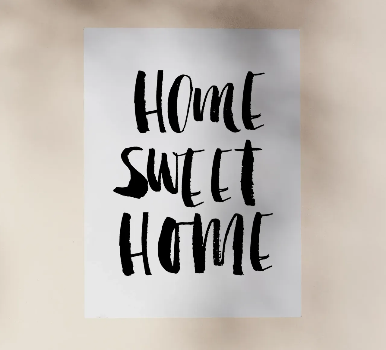 Home Sweet Home Design tipografico in bianco e nero pellicola backlit da THE MOTIVATED TYPE