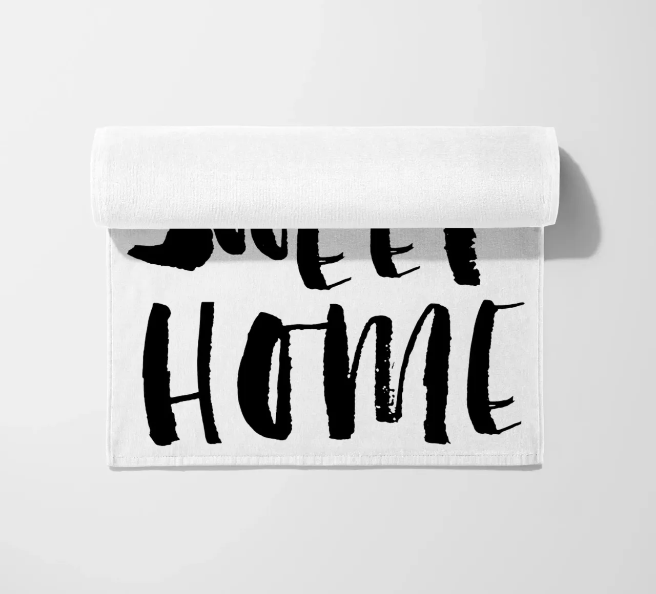 Home Sweet Home Design tipografico in bianco e nero telo mare da THE MOTIVATED TYPE