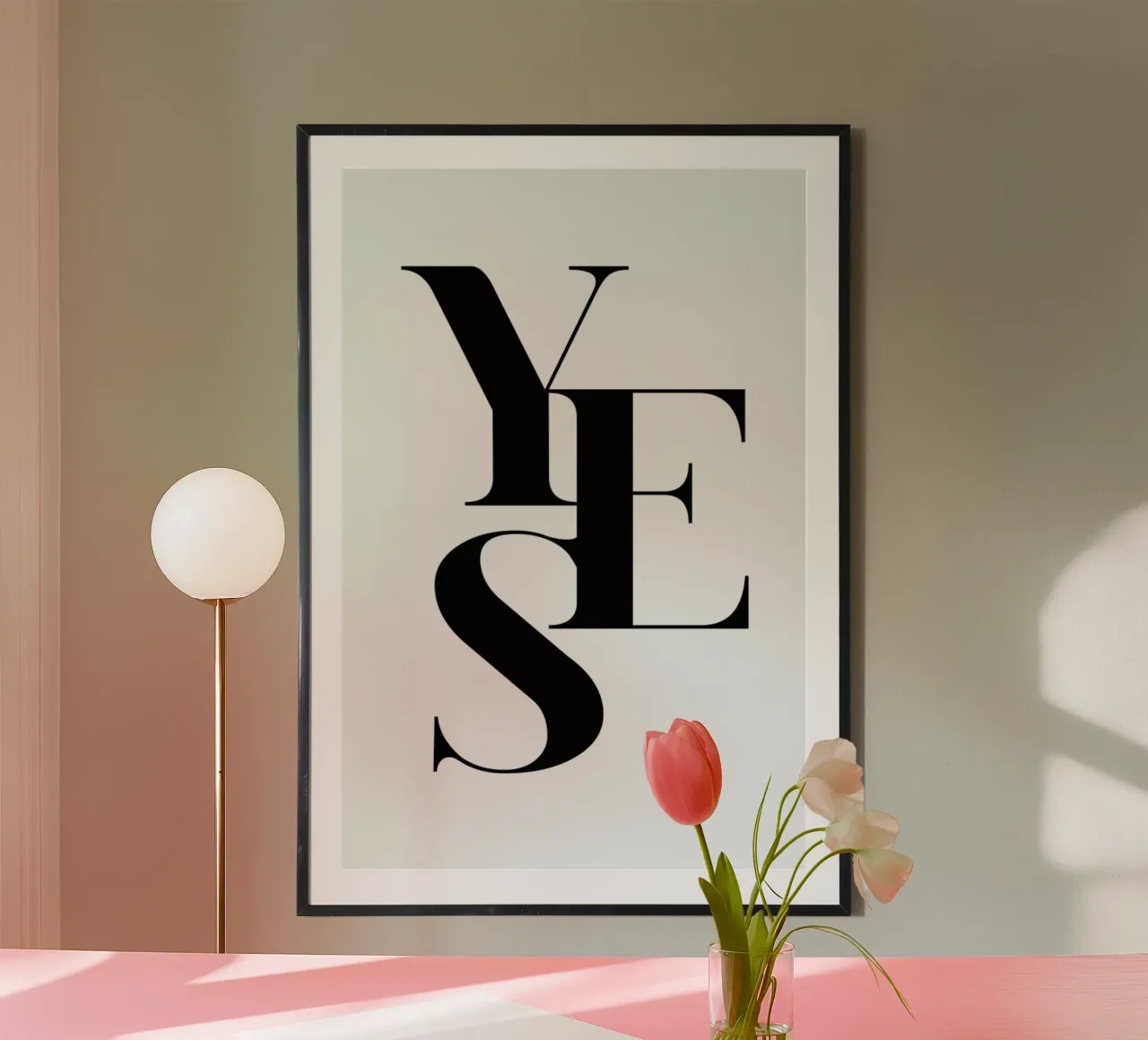 Yes 2 poster con telaio in legno da Froilein Juno