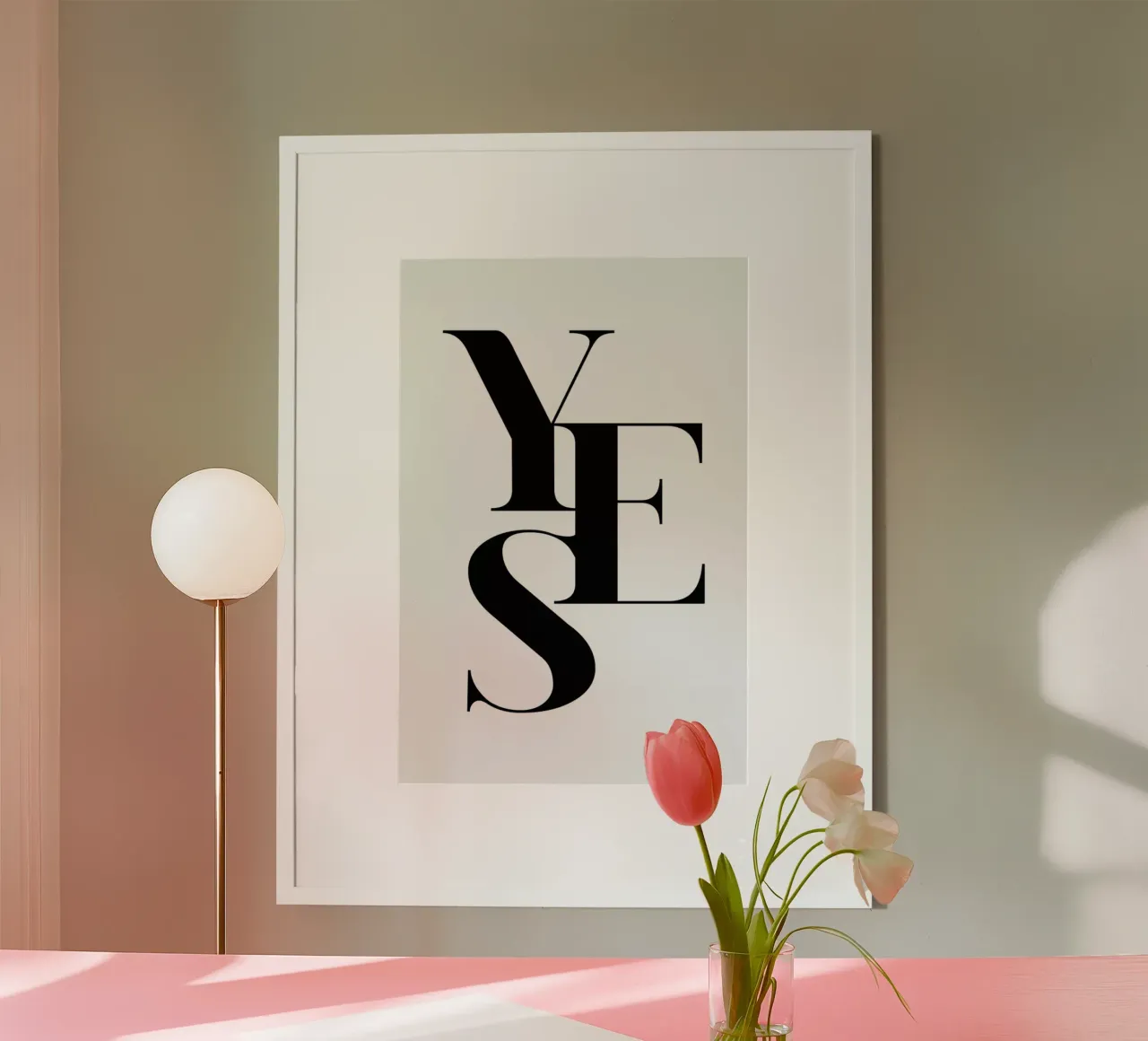 Yes 2 poster con telaio in legno da Froilein Juno