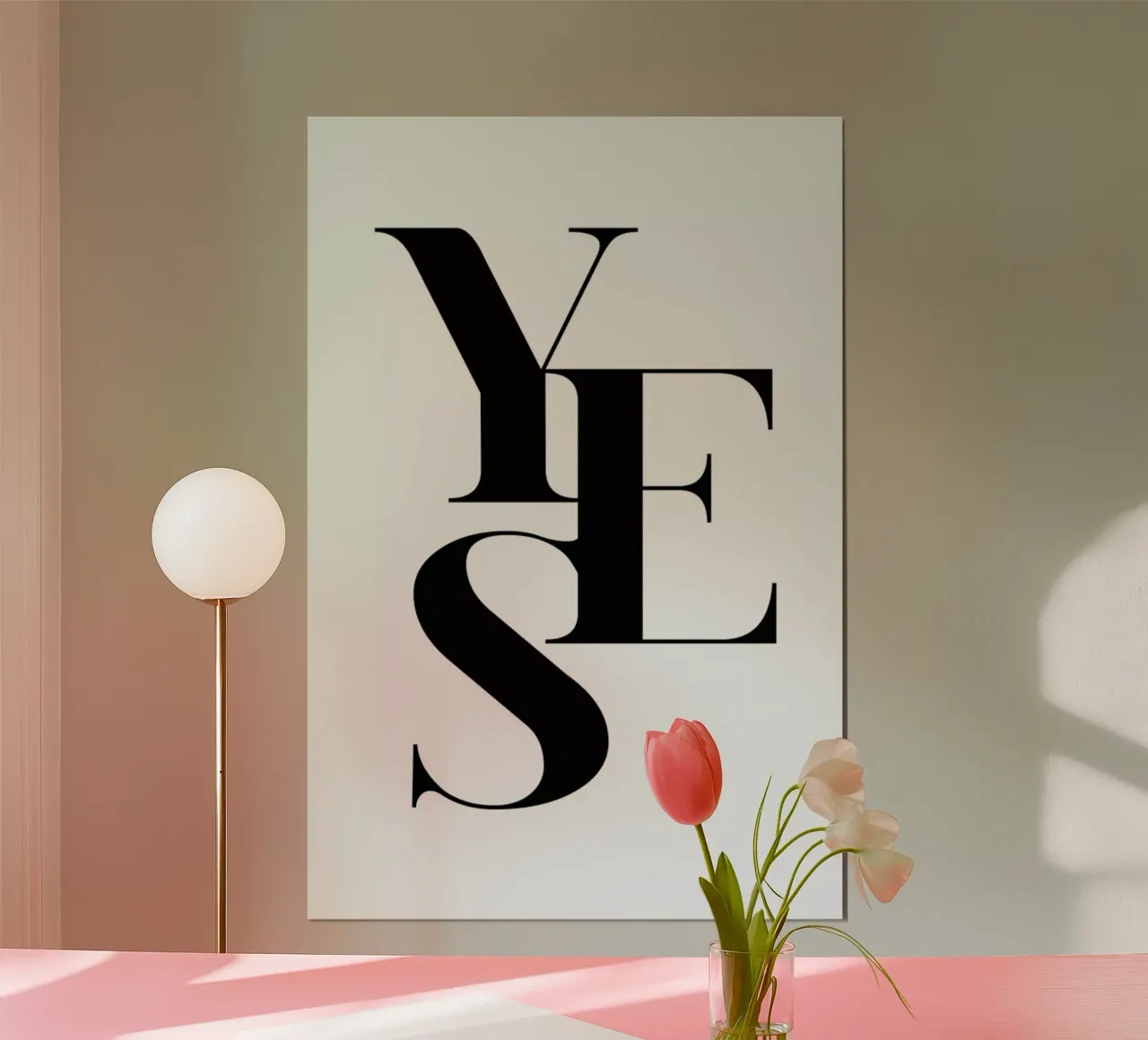 Yes 2 poster con telaio in legno da Froilein Juno