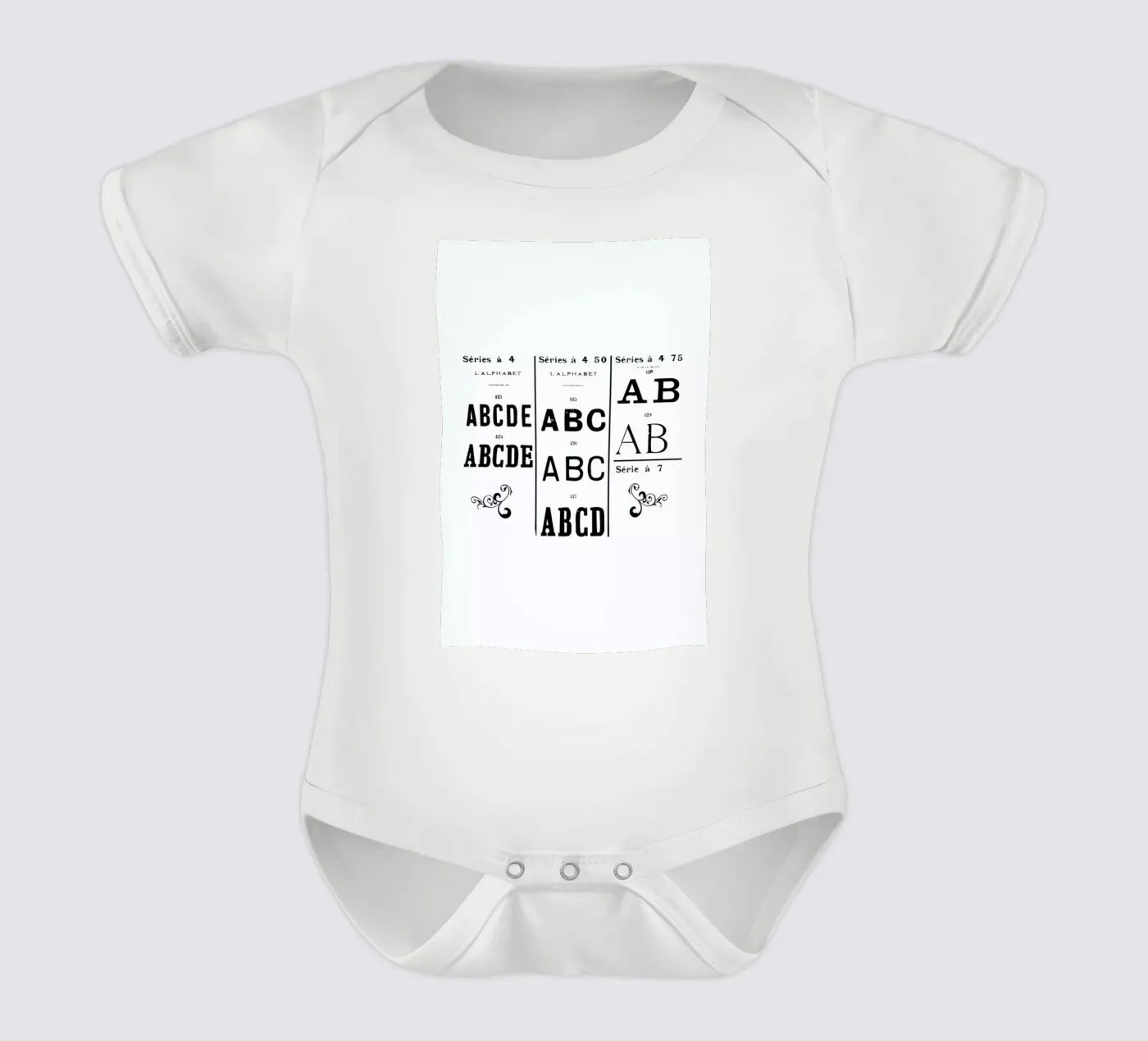 ABCD short-sleeve baby romper by Mr Cup